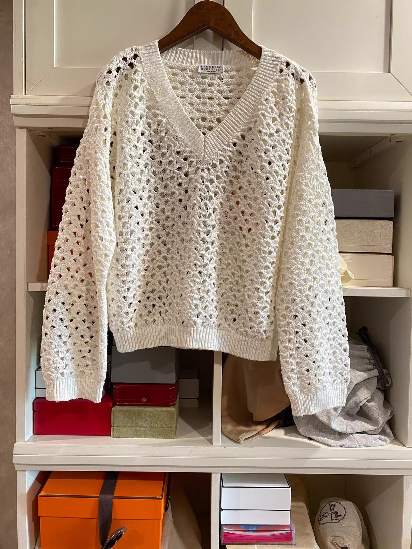 Brunello Cucinelli BC Sequin-Embellished Oversized Crochet Sweater XXS Size XXS / US 00 / IT 34 - 1 Thumbnail