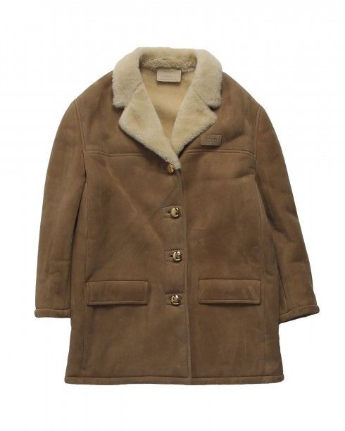 camel sheepskin coat