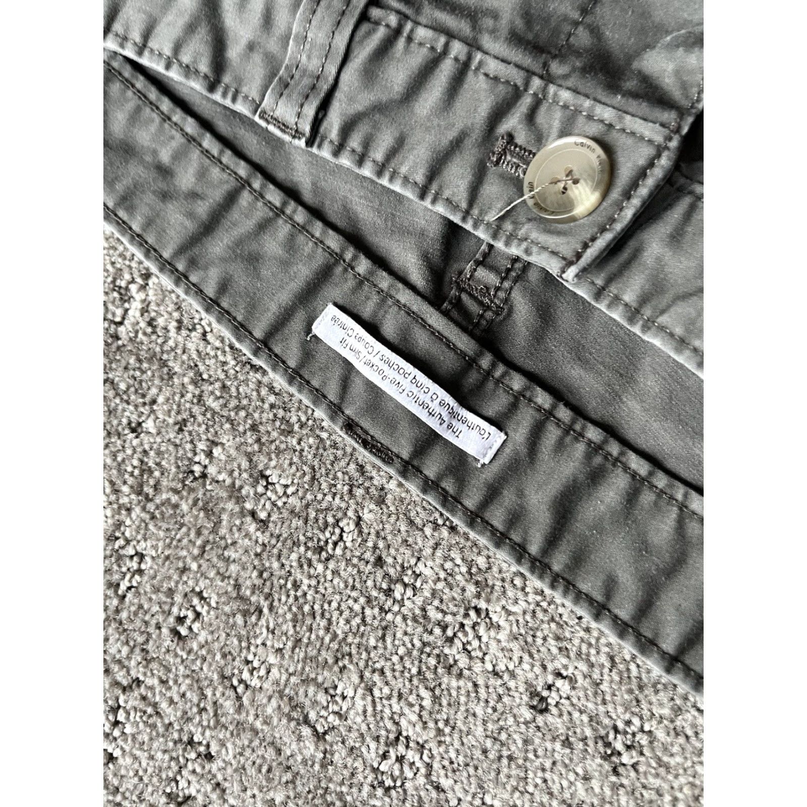 Calvin Klein Calvin Klein Men's Slim Fit Stretch Pants 5-Pocket Size 34x32 Gray Slim Leg Chino Regular 34in Inseam Mens Vintage No Size US 34 / EU 50 - 5 Thumbnail