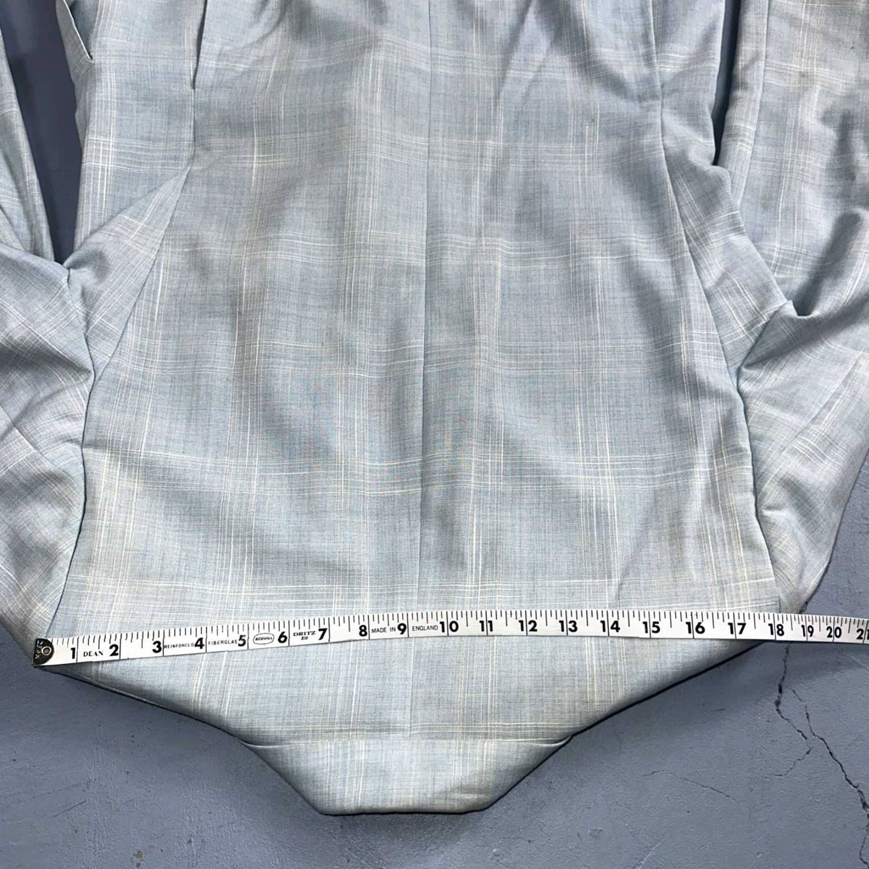 Vintage VTG Mens 3 PC Suit Jacket Coat Pants Vest Plaid Rockabilly 70s 44 Blue Size 44R - 6 Thumbnail
