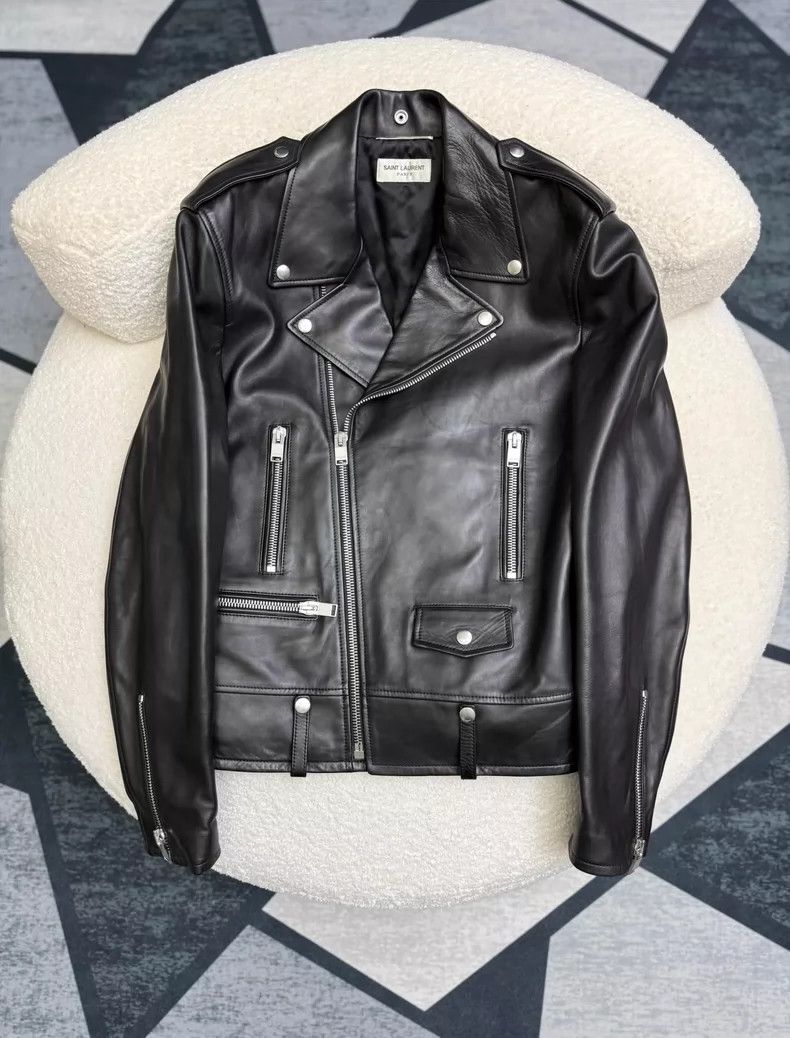 Saint Laurent Paris Saint Laurent Black Leather Biker Jacket- DMC Size US L / EU 52-54 / 3 - 1 Thumbnail
