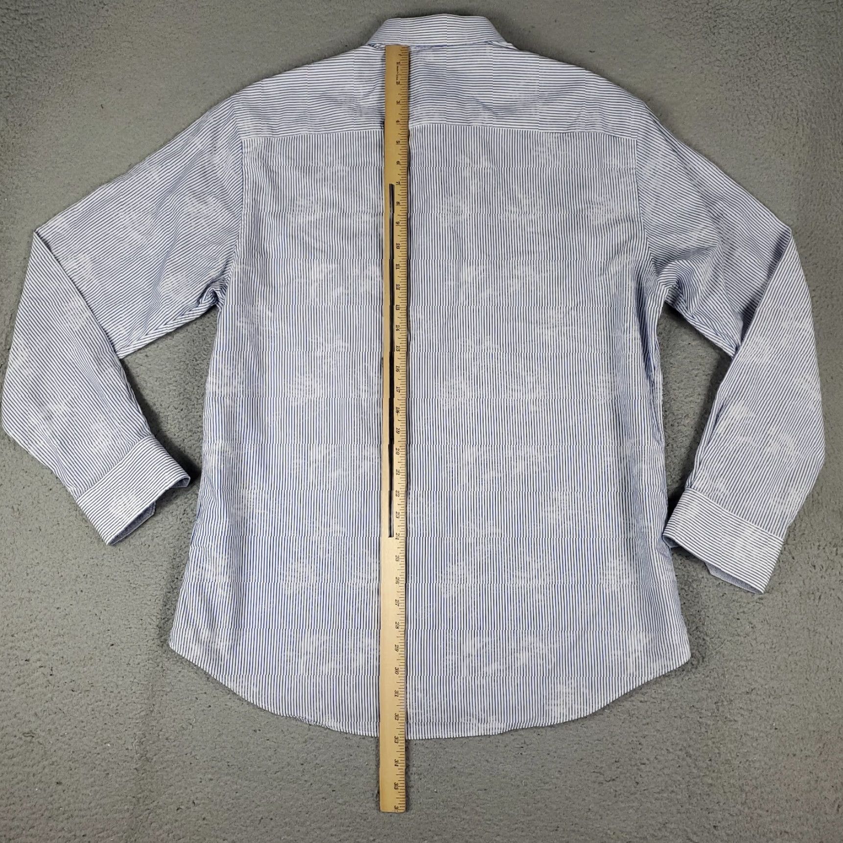 BUGATCHI Bugatchi Shirt Mens XL Blue Striped Floral Shaped Fit Button Up Long Sleeve Size US XL / EU 56 / 4 - 3 Thumbnail