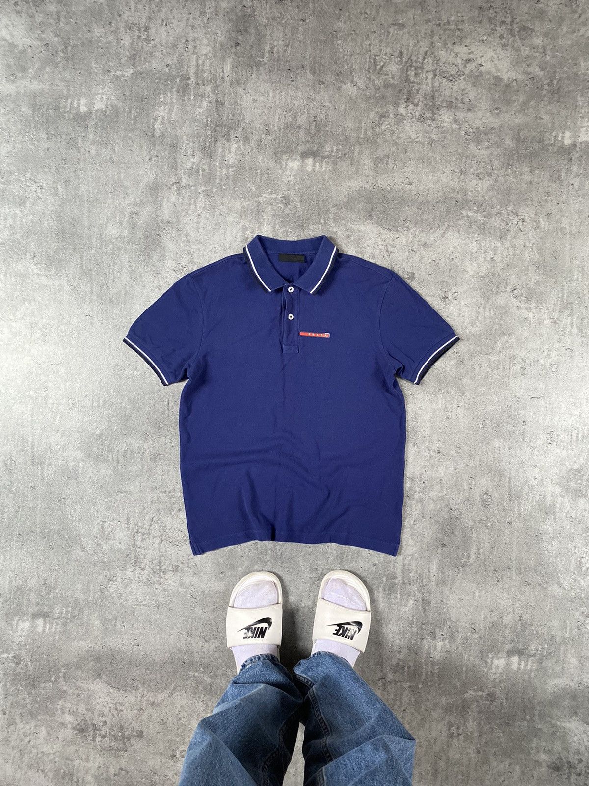image of Vintage Polo Prada T-Shirt in Navy, Men's (Size Medium)