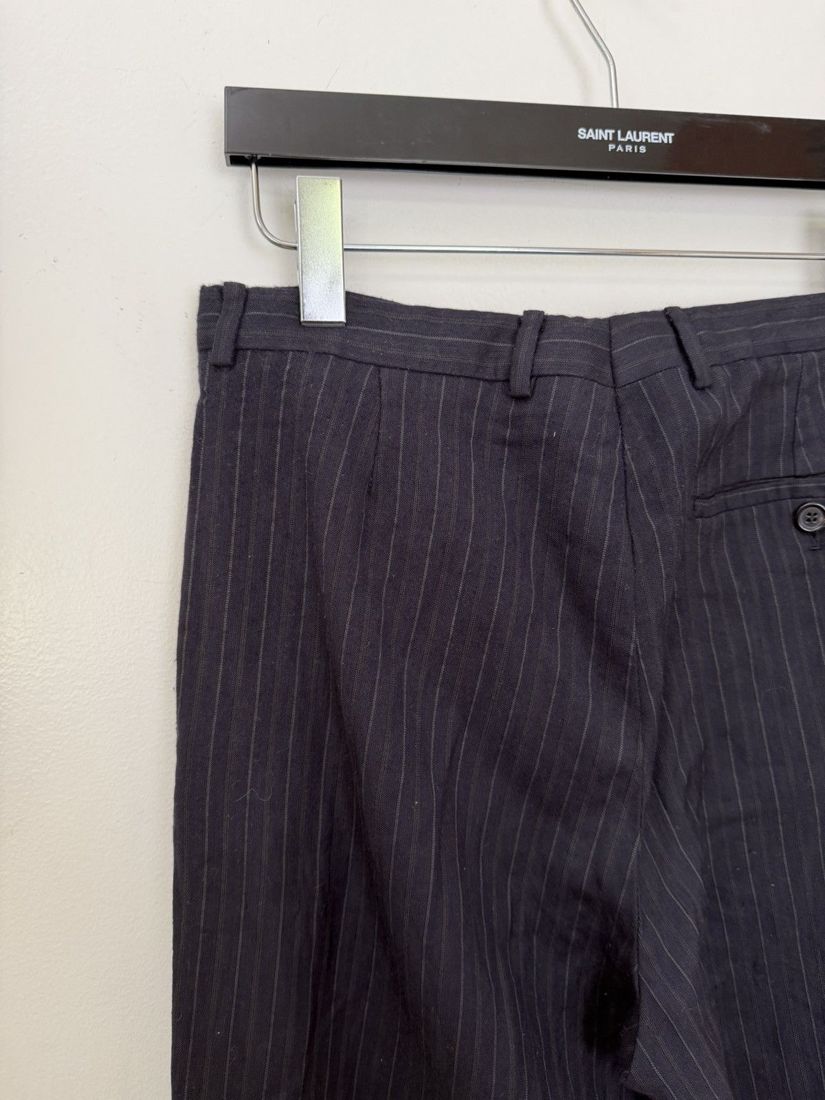 Prada 2000s Wool-Silk Pinstripe Trousers Size US 32 / EU 48 - 4 Thumbnail