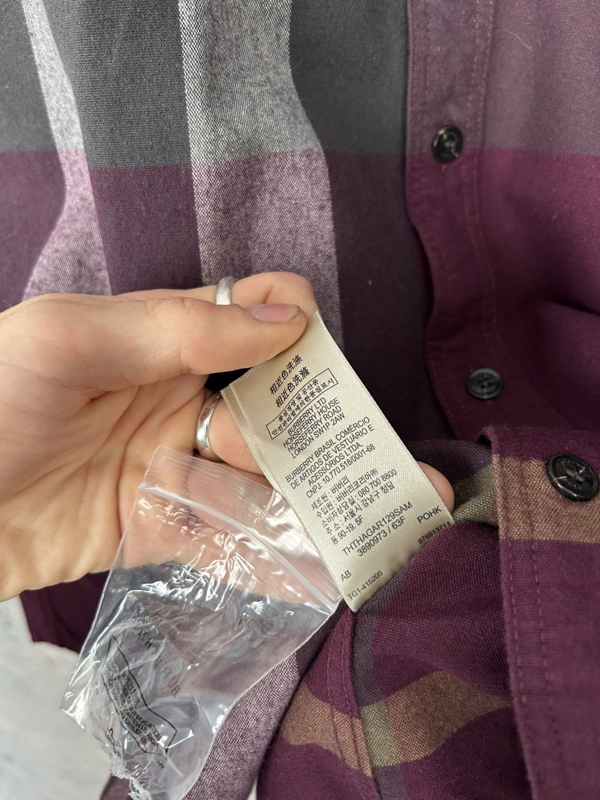 Burberry Vintage Burberry Brit Burgundy Checkered Designer Shirt Size US XL / EU 56 / 4 - 7 Thumbnail