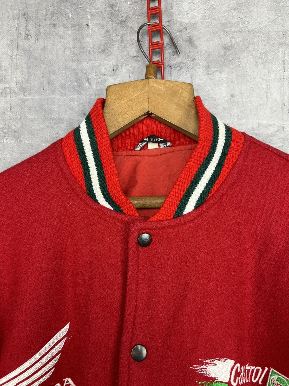 Honda Vintage Honda Castrol Racing Heavy Wool Bomber Jacket Xl Size US XL / EU 56 / 4 - 10 Thumbnail