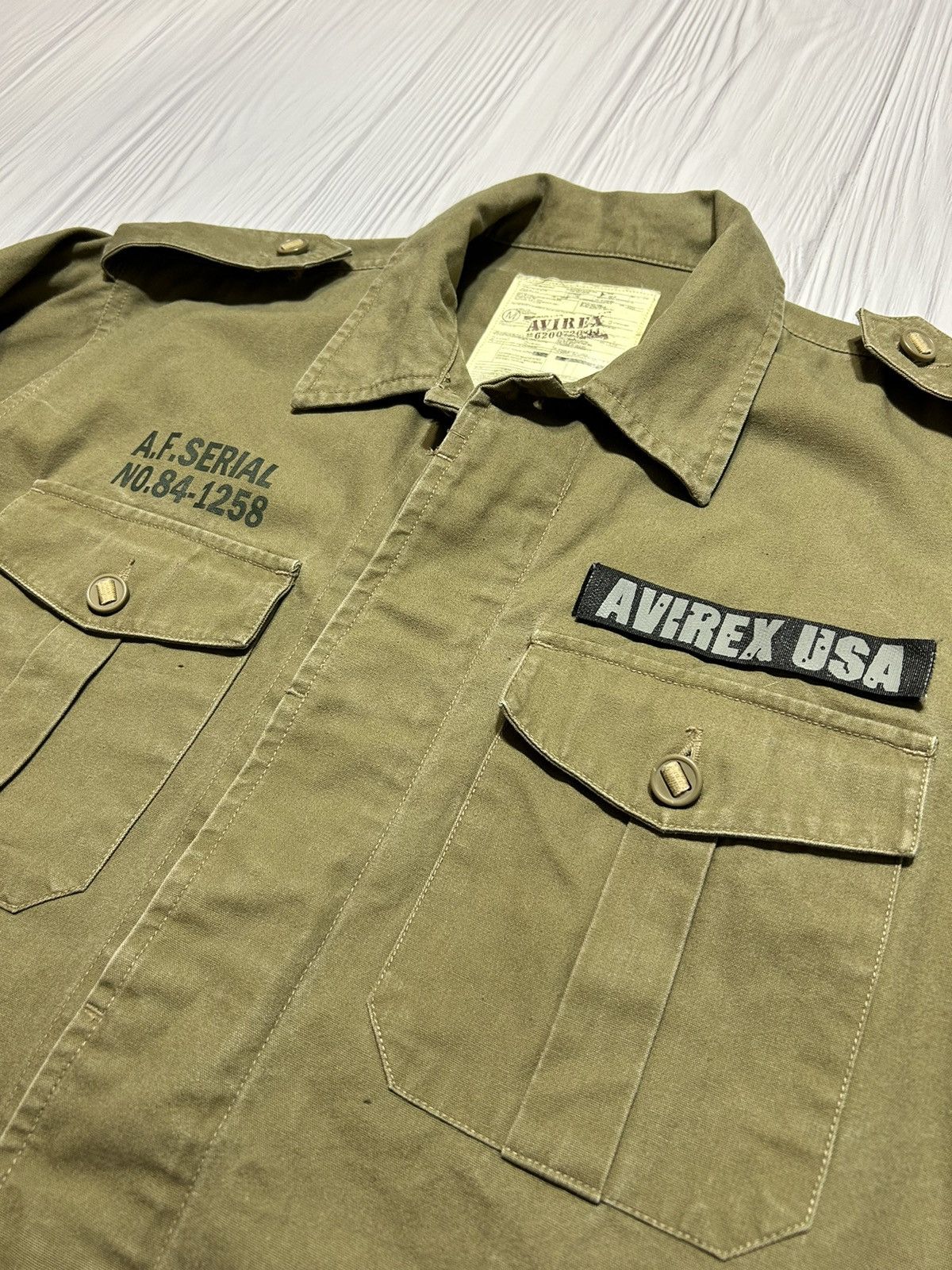 Avirex Vintage Military Avirex USA Army Patch Button Up Jacket Size US M / EU 48-50 / 2 - 9 Thumbnail