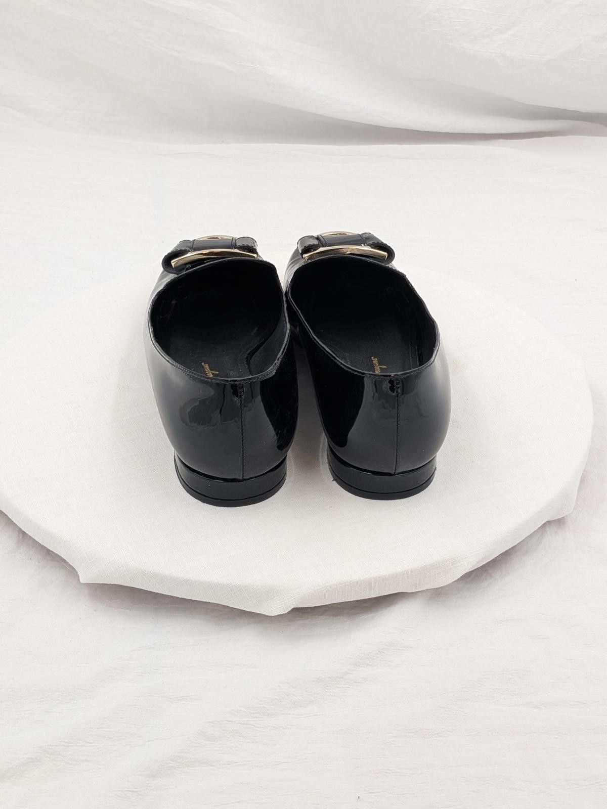 Salvatore Ferragamo Salvatore Ferragamo Black Patent Gancini Loafers 7.5 B Size US 7.5 / IT 37.5 - 2 Thumbnail