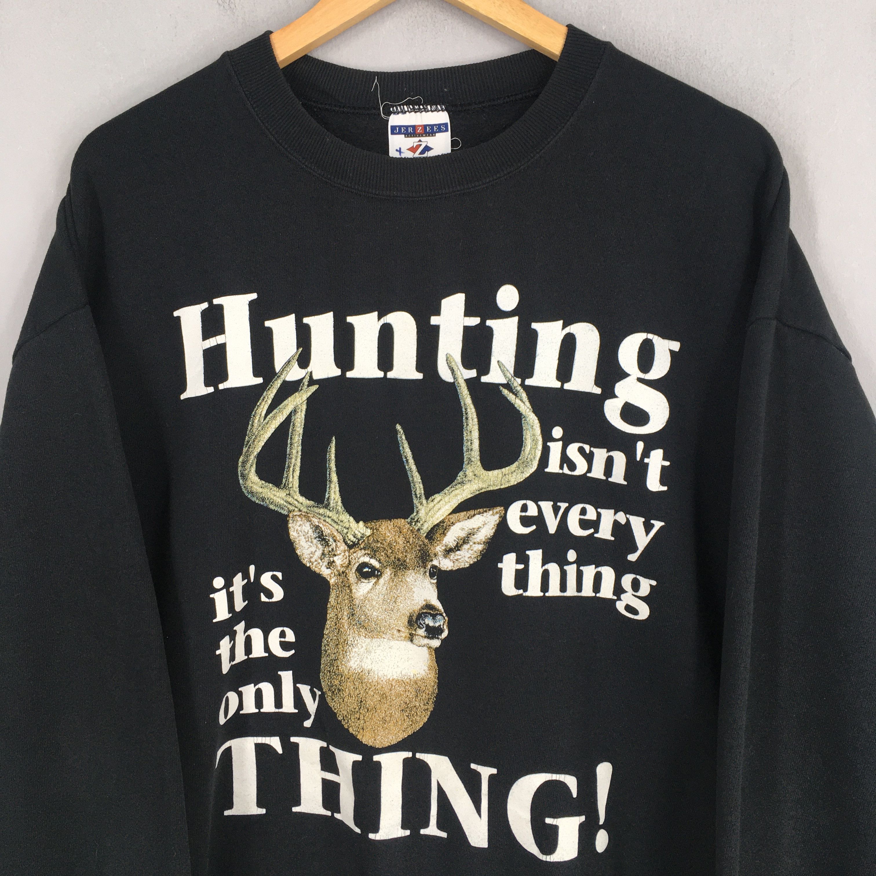 Habitat × Jerzees × Vintage Vintage Deer Animal White-Tailed Black Sweatshirt XLarge Size US XL / EU 56 / 4 - 2 Thumbnail