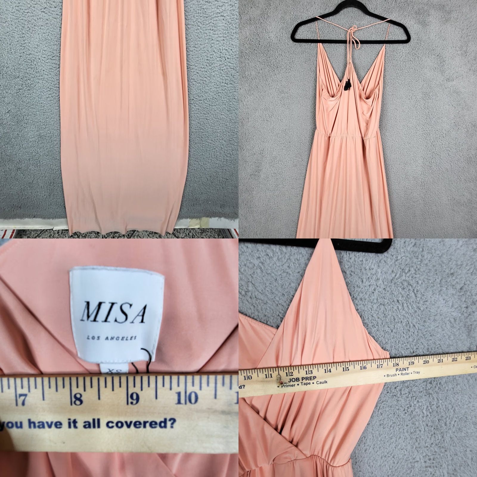 MISA Los Angeles MISA Los Angeles Women's Blush Pink Party Cocktail Dress XS Midi A-Line V-Neck Sleeveless Flaws Pattern: Solid Color: Pink Brand: Misa Los Angeles Size XS / US 0-2 / IT 36-38 - 8 Thumbnail