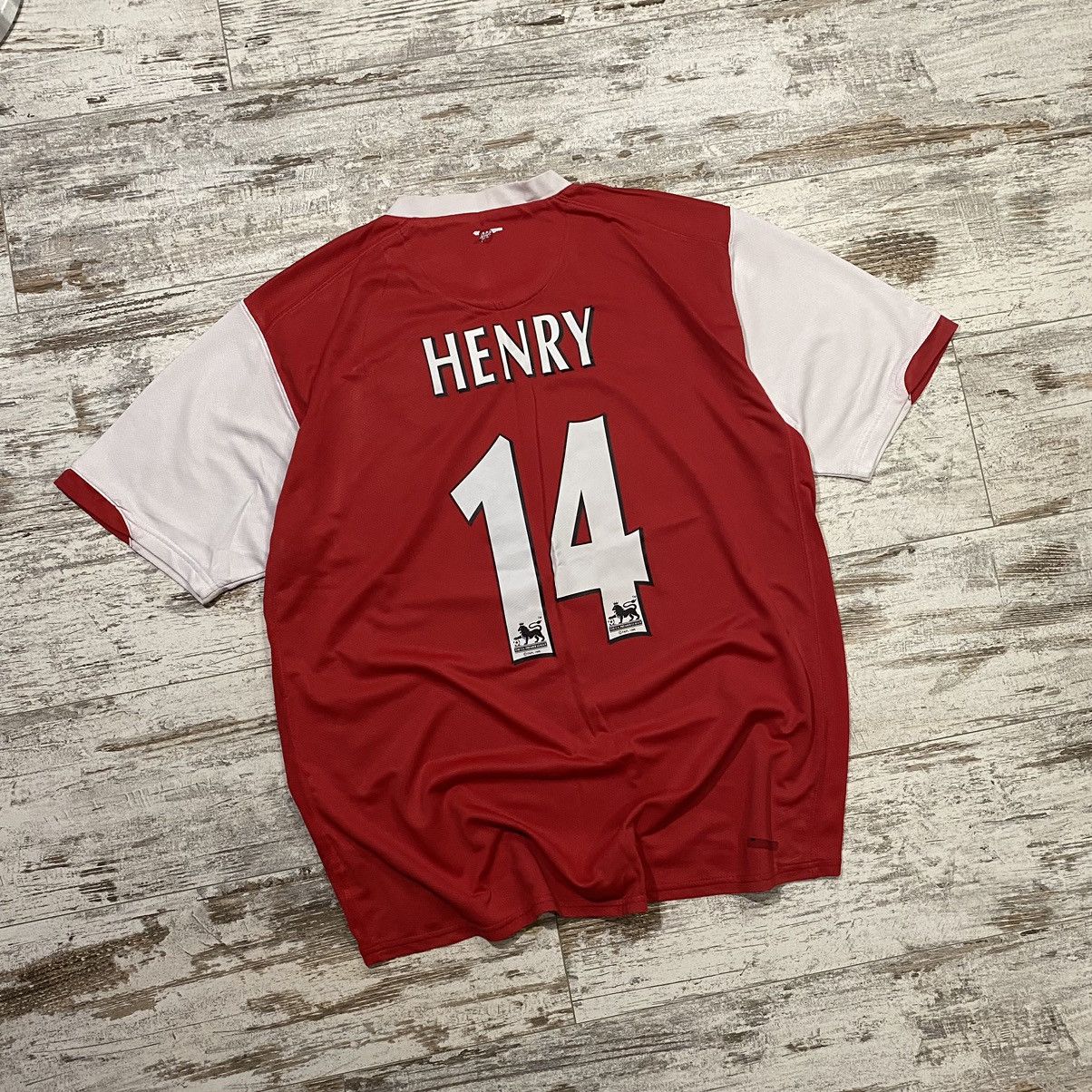 image of Nike x Soccer Jersey Vintage Henry Arsenal Tee Soccer Jersey Fly Emirates 90 in Red, Men's (Size XL