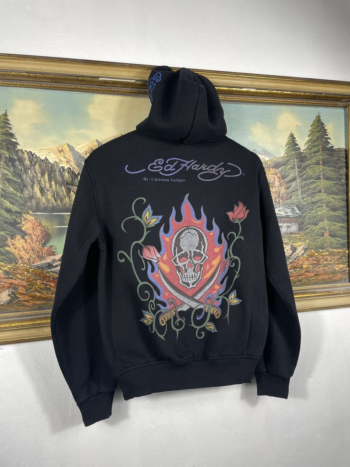 Christian Audigier Ed Hardy Retro 00s Hoodie With Crystals Affliction Grunge Size US S / EU 44-46 / 1 - 8 Thumbnail