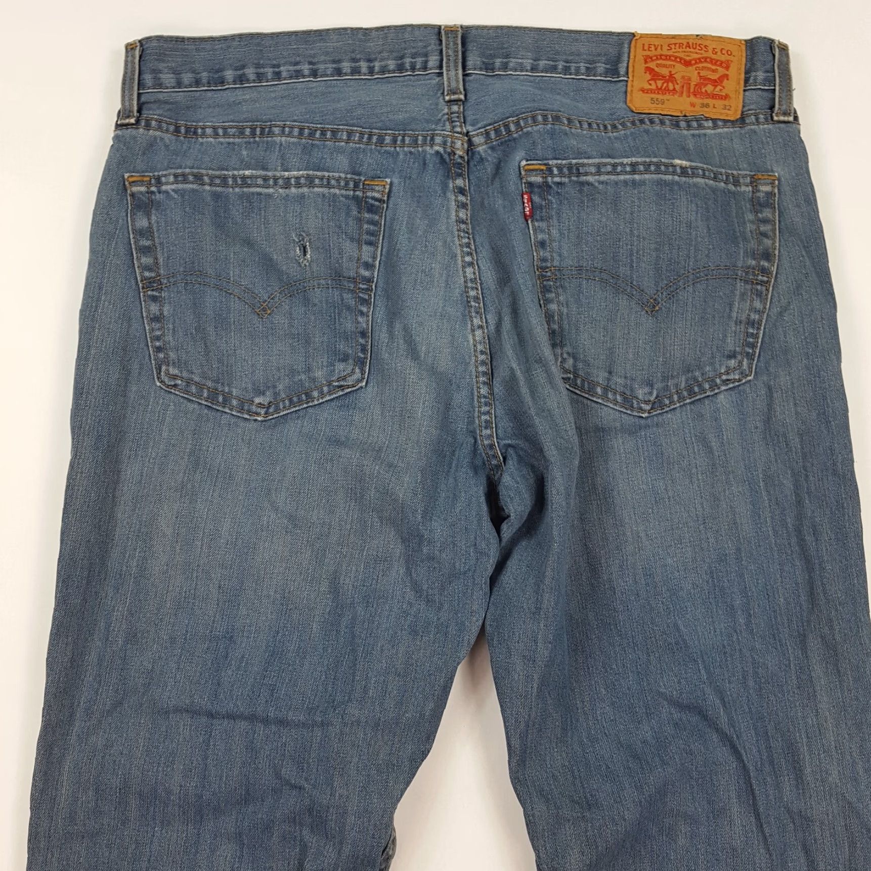 Levi's VINTAGE Levi's 559 Jeans Straight Denim Blue 38x31 Regular Mens 90s Grunge Retro Rock Leather Pockets Classic Fit Casual Reactivation Size US 38 / EU 54 - 6 Thumbnail