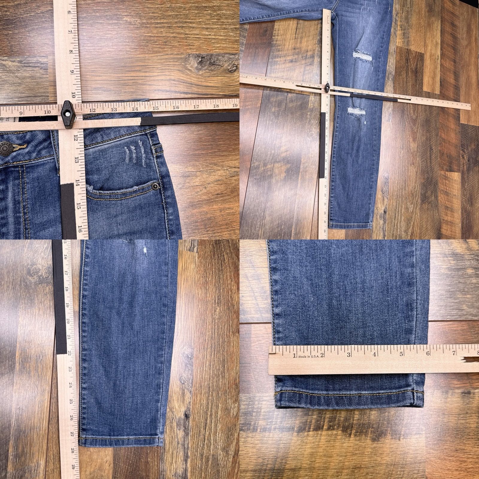 Vintage Harper Heritage Straight Jeans Womens 28 Heavy Distressed Stretch New Size 28" / US 6 / IT 42 - 9 Thumbnail