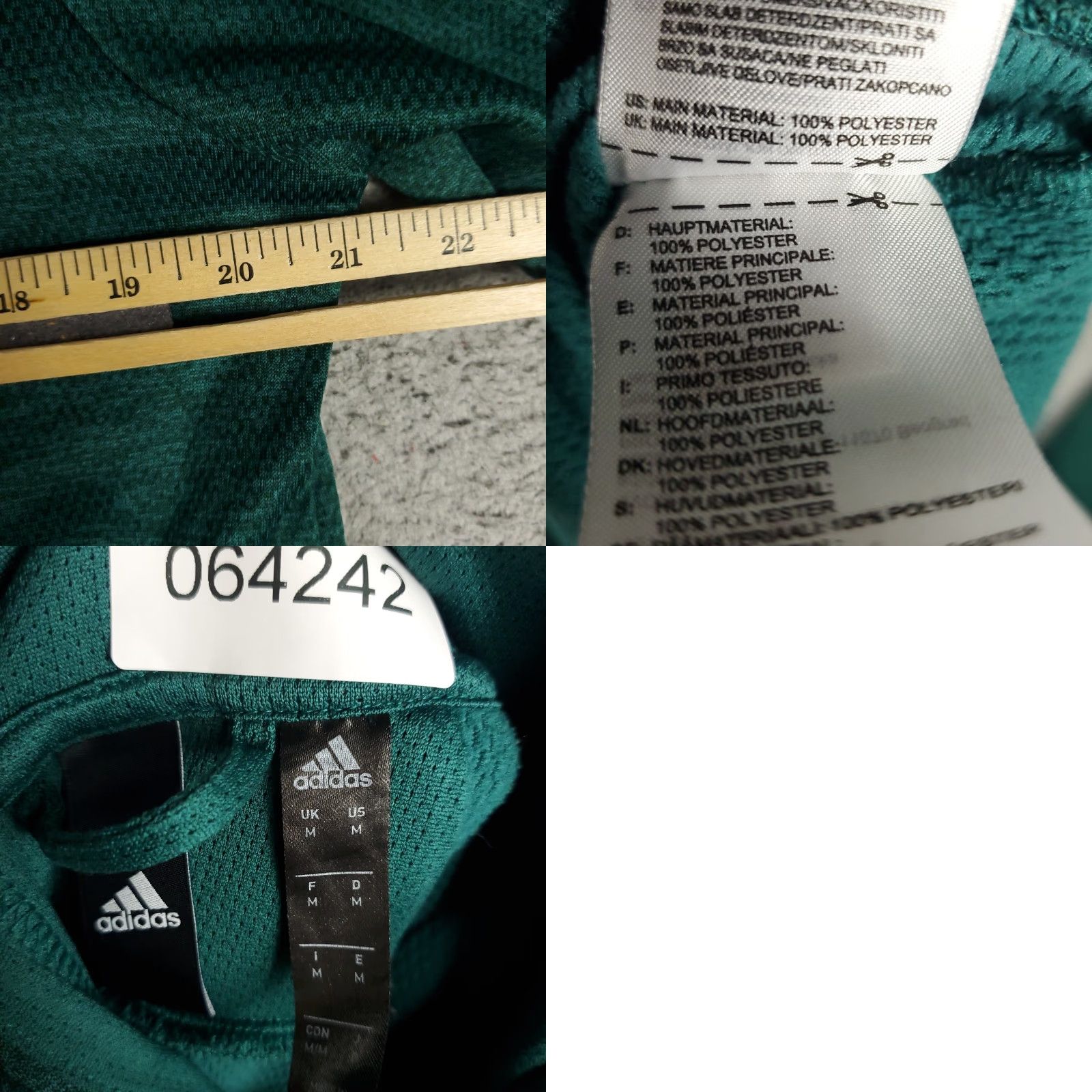 Adidas Adidas Hoodie Mens Size Medium Green Logo Pullover Sweatshirt Camouflage Knit Mock Neck All Seasons Hooded Pockets Logo Sports Mens Size US M / EU 48-50 / 2 - 8 Thumbnail