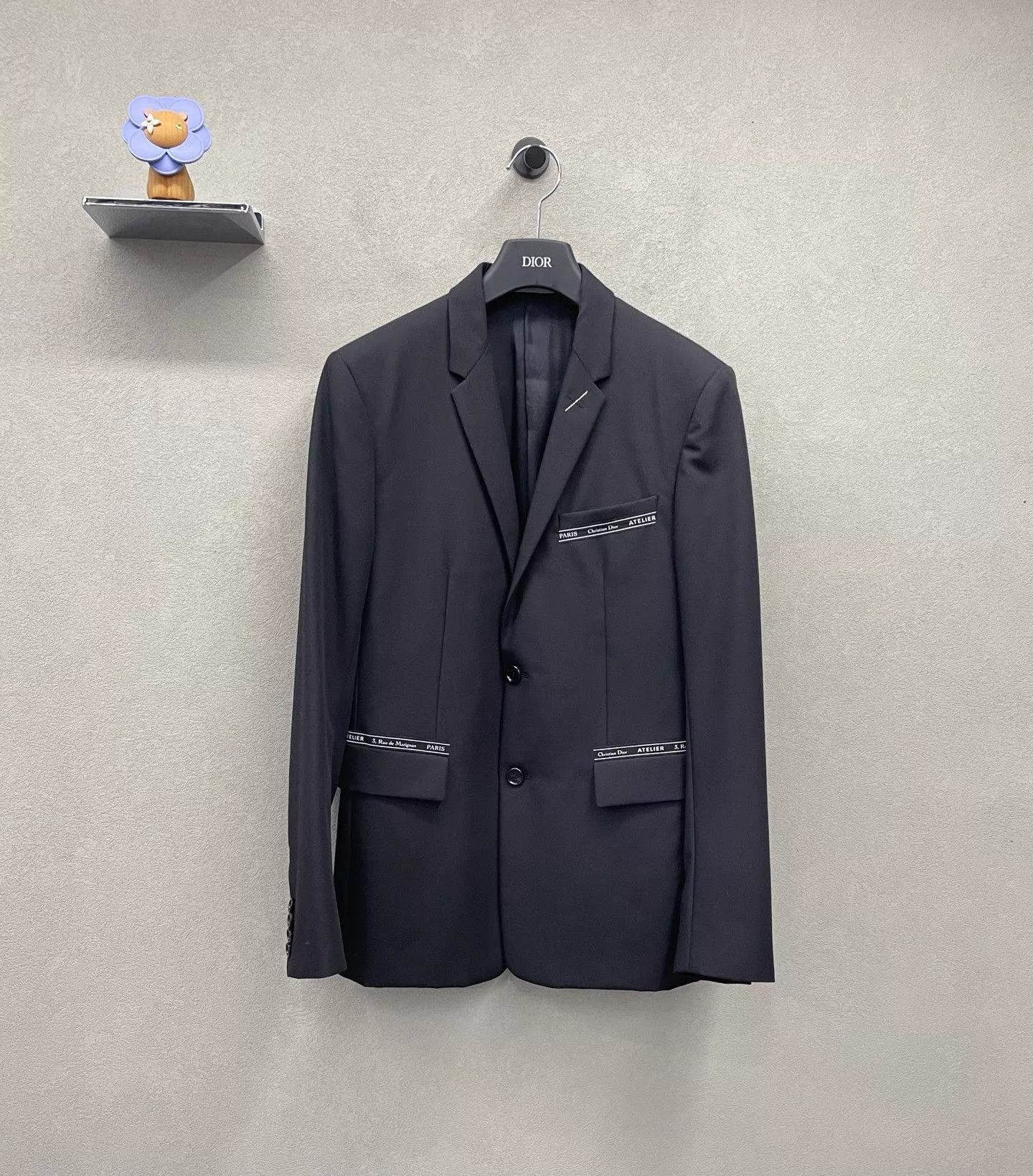 Dior Black Tailored Blazer with Contrast Trim Details Size US M / EU 48-50 / 2 - 1 Thumbnail