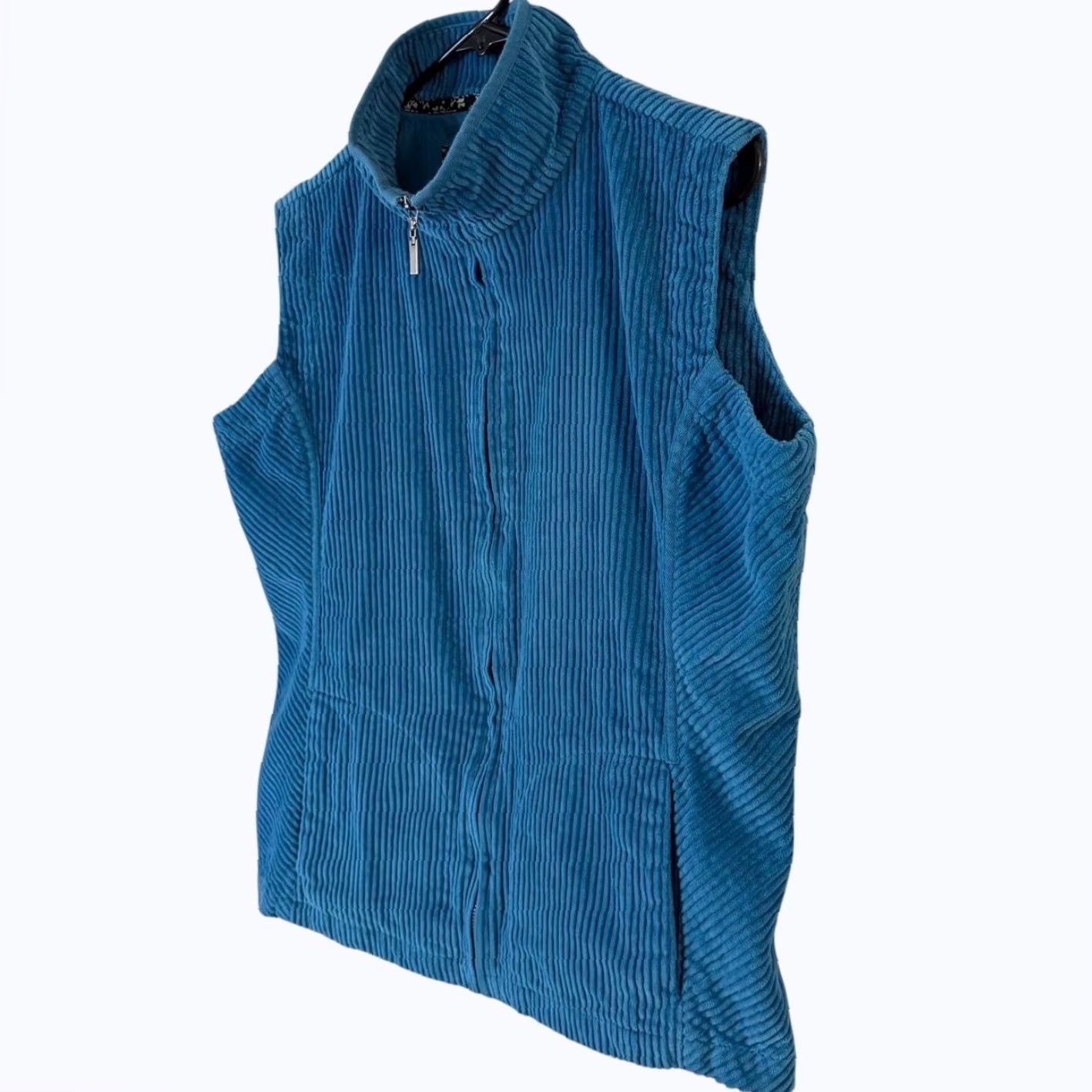 Vintage Vermont Country Club Vest Corduroy Blue L Women Size L / US 10 / IT 46 - 2 Thumbnail