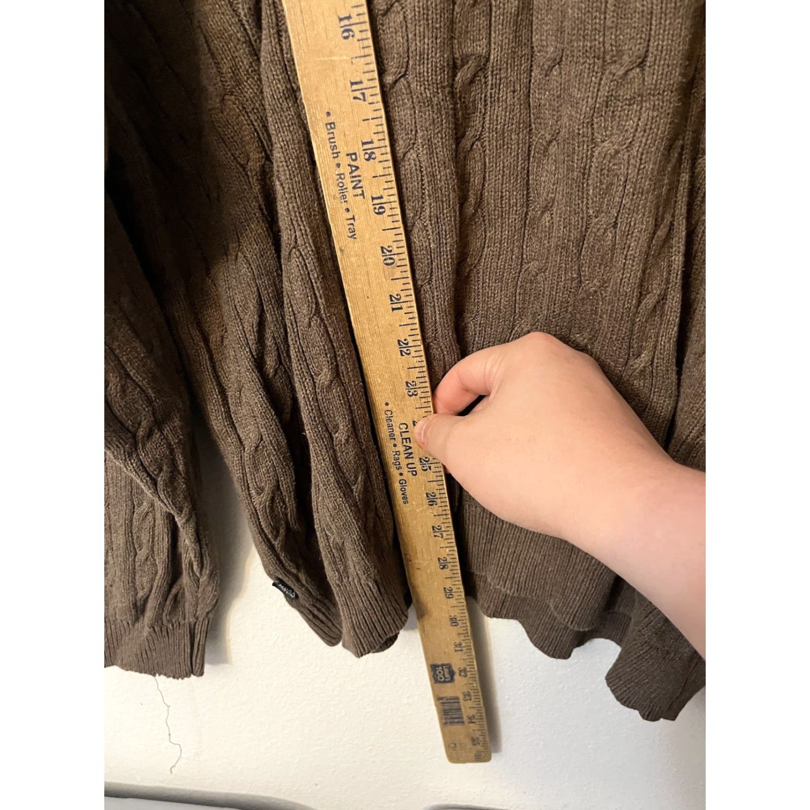 Izod IZOD Brown Sweater - Cable Knit Crew Neck 100% Cotton XL Men's Size US XL / EU 56 / 4 - 4 Thumbnail