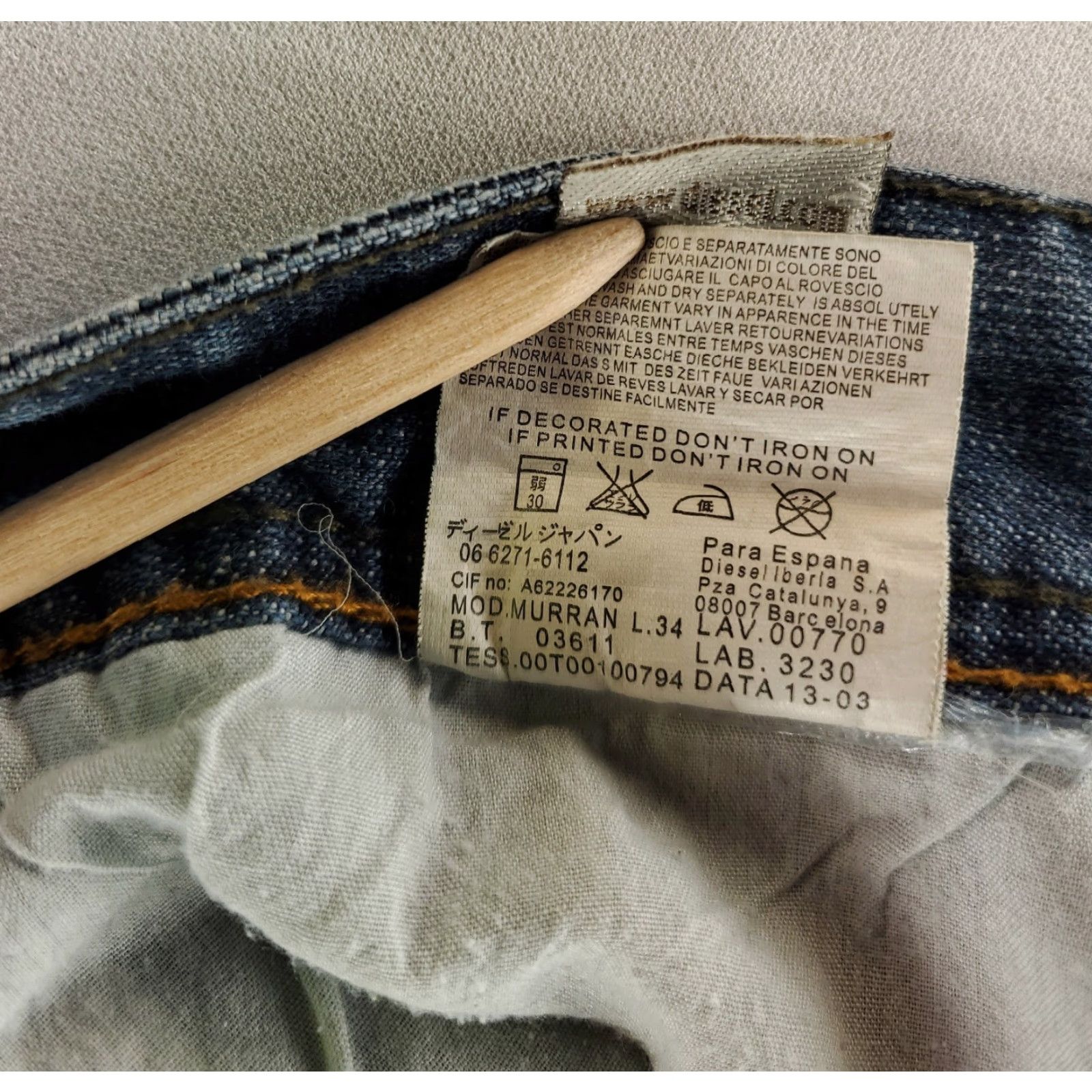 Diesel Diesel Jeans Murran Loose Straight Mens 35 Blue 34 (35x33 Actual) Industry Blue Jeans 34 35x33 Regular Mens Size US 35 - 7 Thumbnail