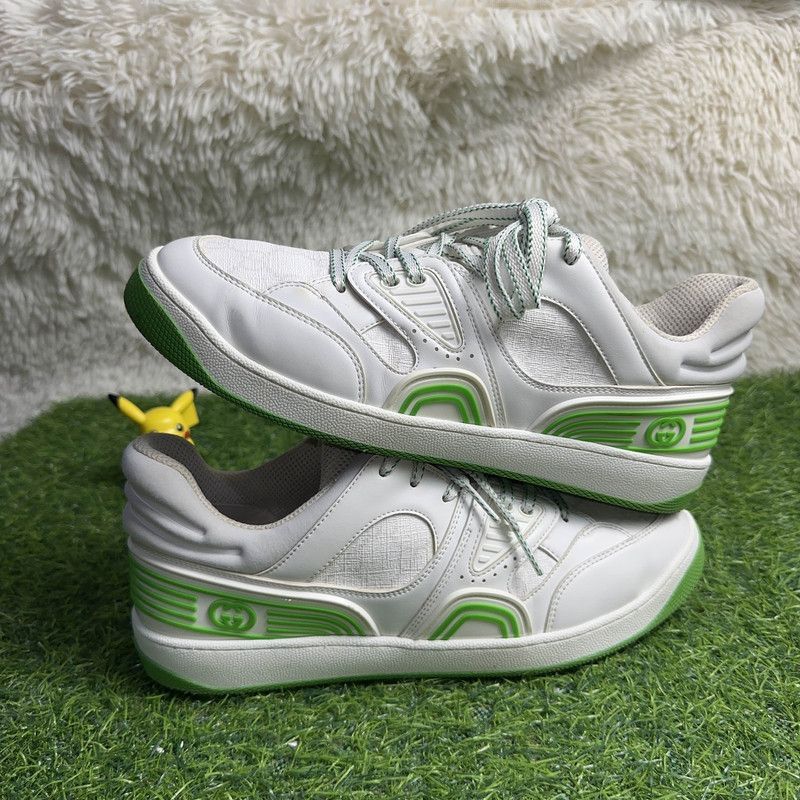 Gucci Gucci Low-Top Lace-Up Sneakers in White Green - Size US 8 / EU 41 - 7 Thumbnail