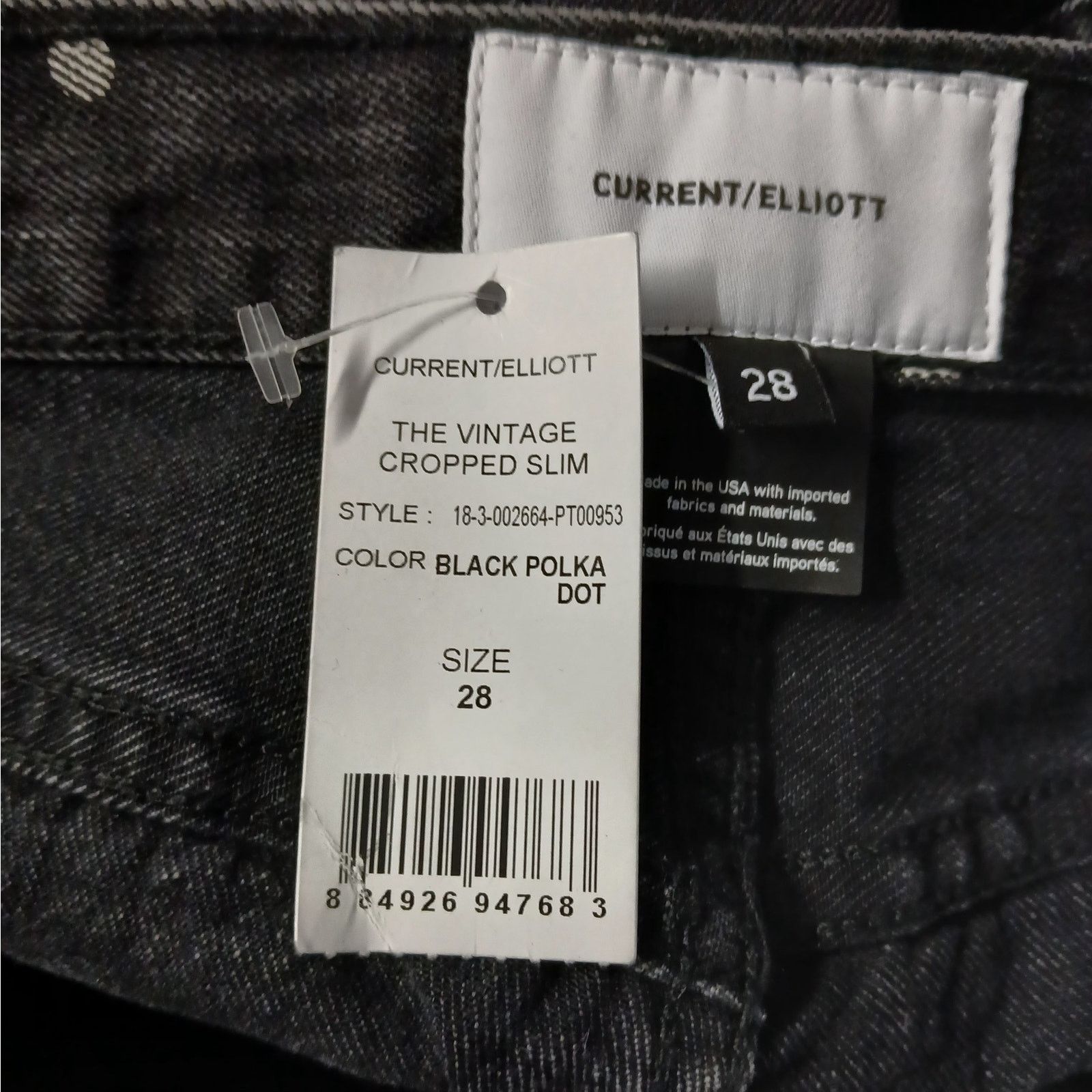 Current/Elliot Current/Elliott The Vintage Crop Slim Denim Jeans Women 28 Size 28" / US 6 / IT 42 - 12 Thumbnail