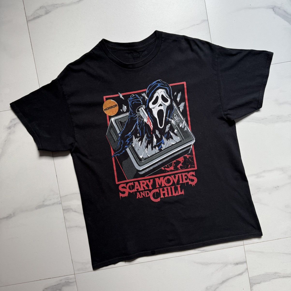 Expert Horror Vintage Y2K Scary Movies And Chill Tee Size US XL / EU 56 / 4 - 3 Thumbnail