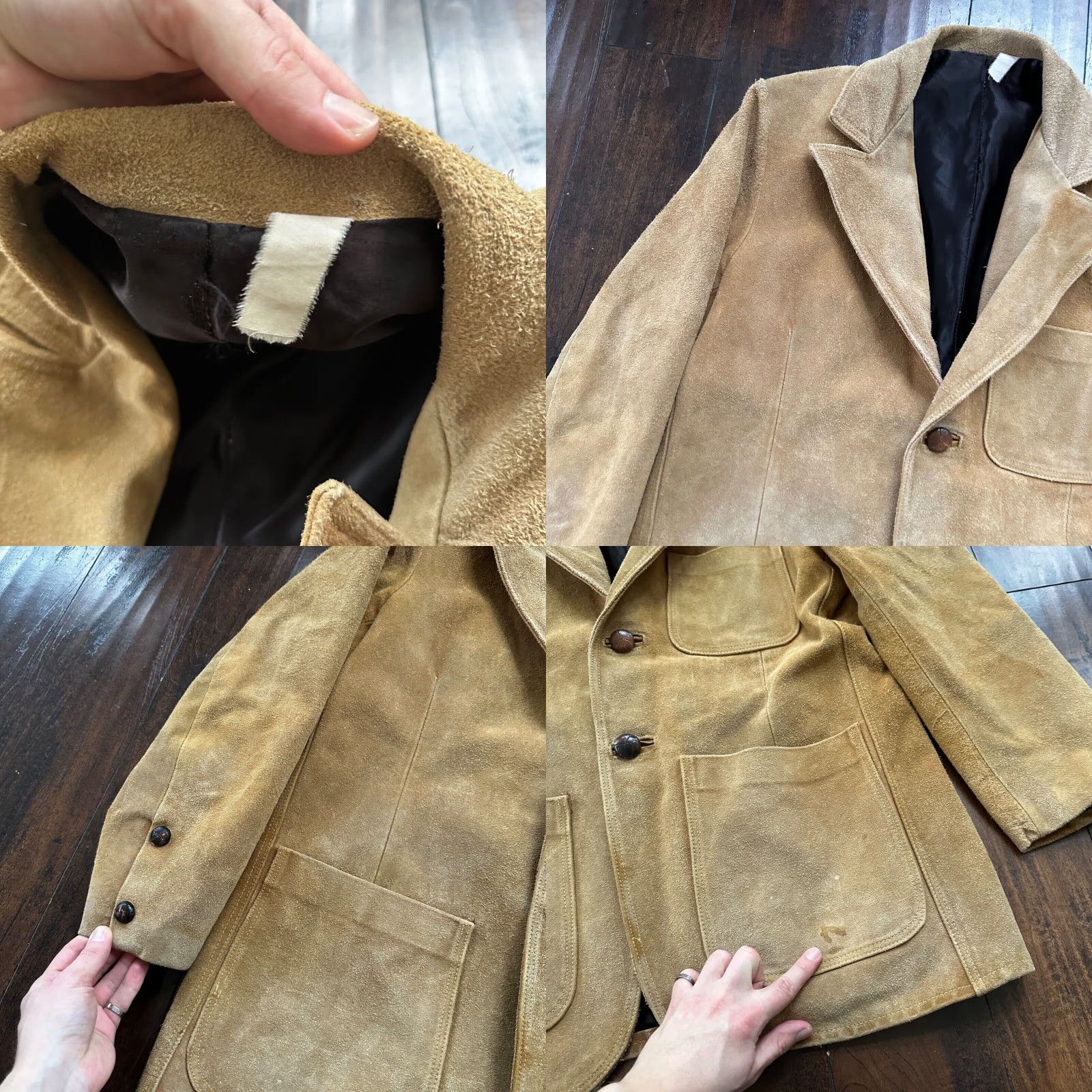 Vintage VINTAGE 1960s Western Leather Suede Coat Jacket Men 44 Brown Hippie Rockabilly 60s 70s Size US S / EU 44-46 / 1 - 8 Thumbnail