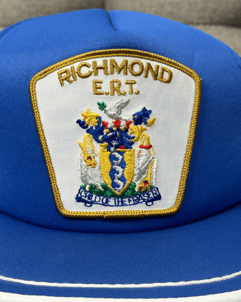 Vintage Vintage Richmond E.R.T. Blue/White Striped Trucker Hat Size ONE SIZE - 5 Thumbnail