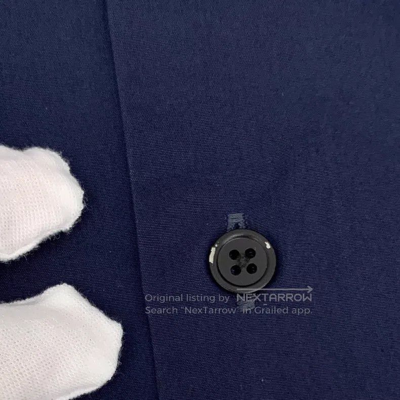 Hermes Hermes Dark blue logo patch cotton collar long sleeve butt Size US XXS / EU 40 - 9 Thumbnail