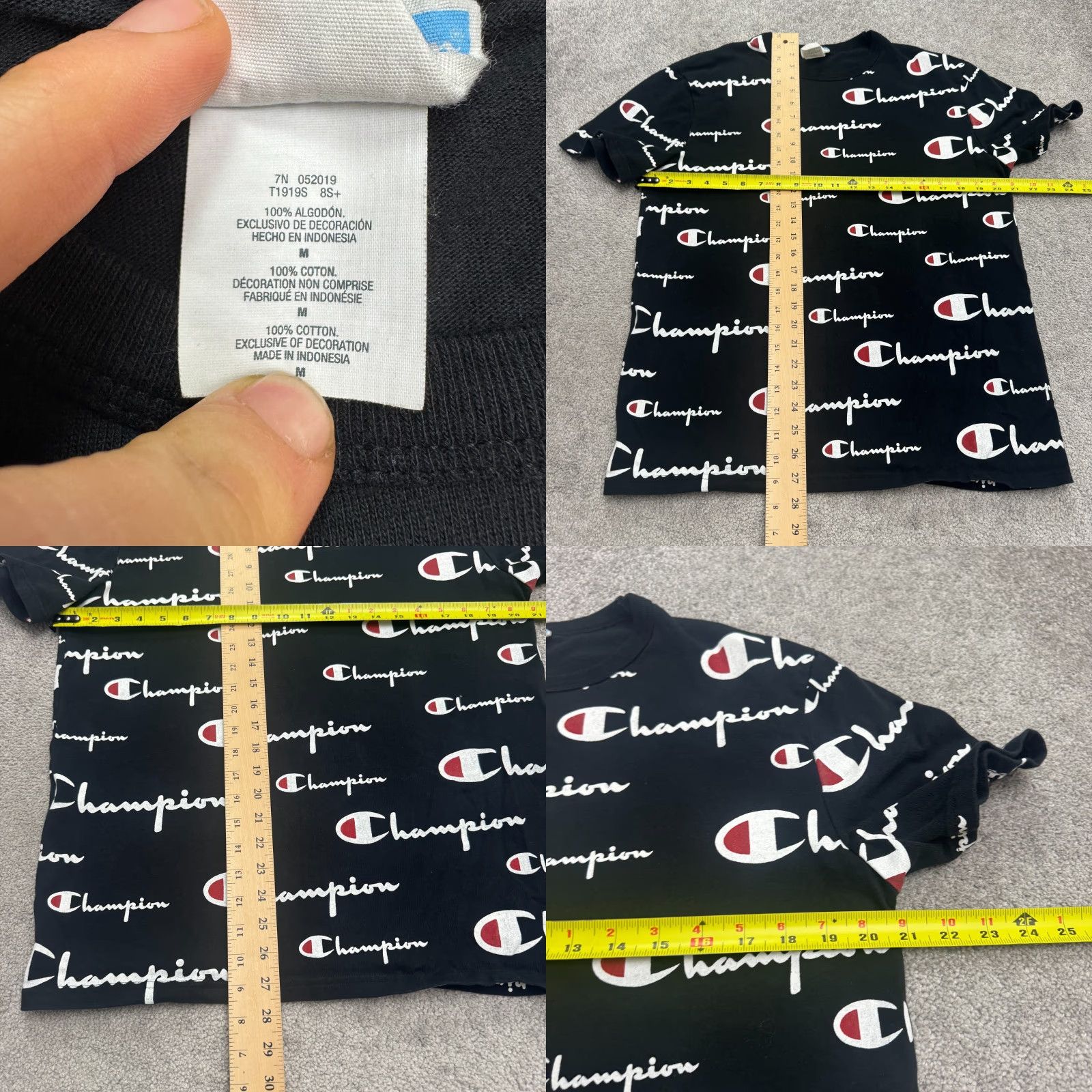 Champion Champion Graphic Print T-Shirt Men Medium Black Casual Streetwear Sportwear Size US M / EU 48-50 / 2 - 8 Thumbnail