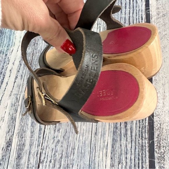 Swedish Hasbeens Swedish Hasbeens Black Leather Strappy Sandals Size US 6.5 / IT 36.5 - 6 Thumbnail