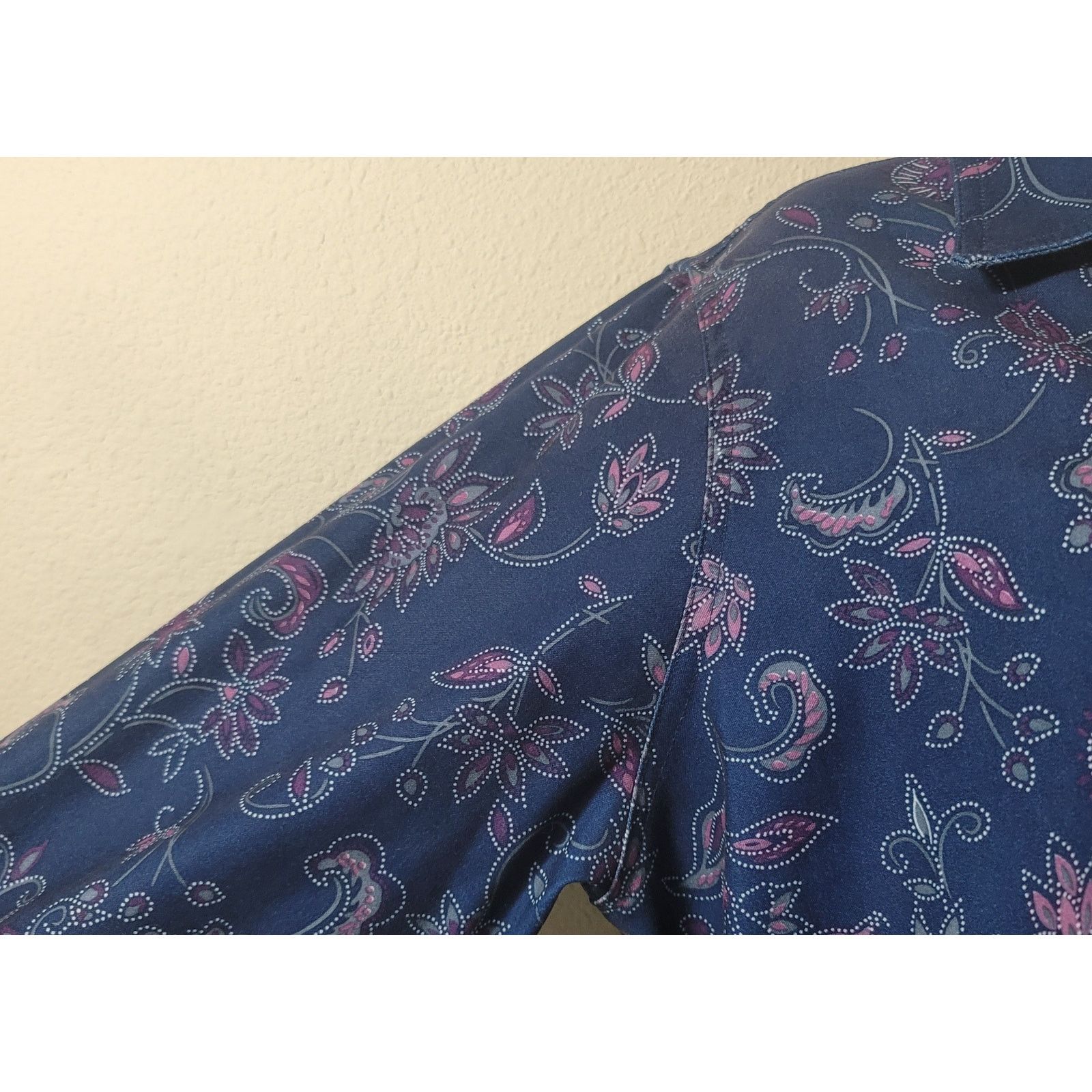 Other Mainstreet Blues Blue Purple Floral Print Button Top Medium Size M / US 6-8 / IT 42-44 - 2 Thumbnail