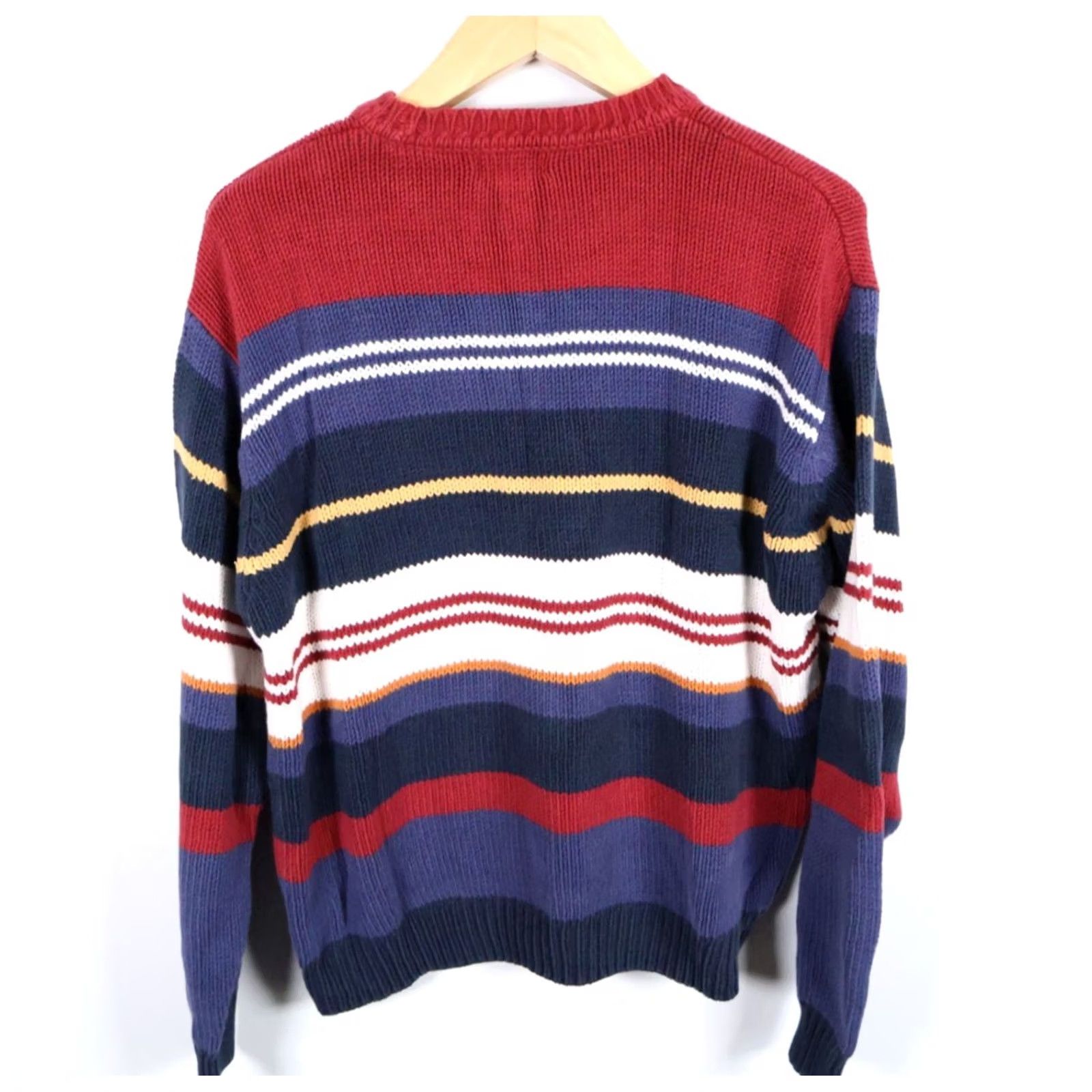 Dockers VINTAGE Dockers Sweater Men's Large Red Blue Stripe Chunky Knit Pullover Casual 90s Preppy Shirt/Top Size US L / EU 52-54 / 3 - 2 Thumbnail