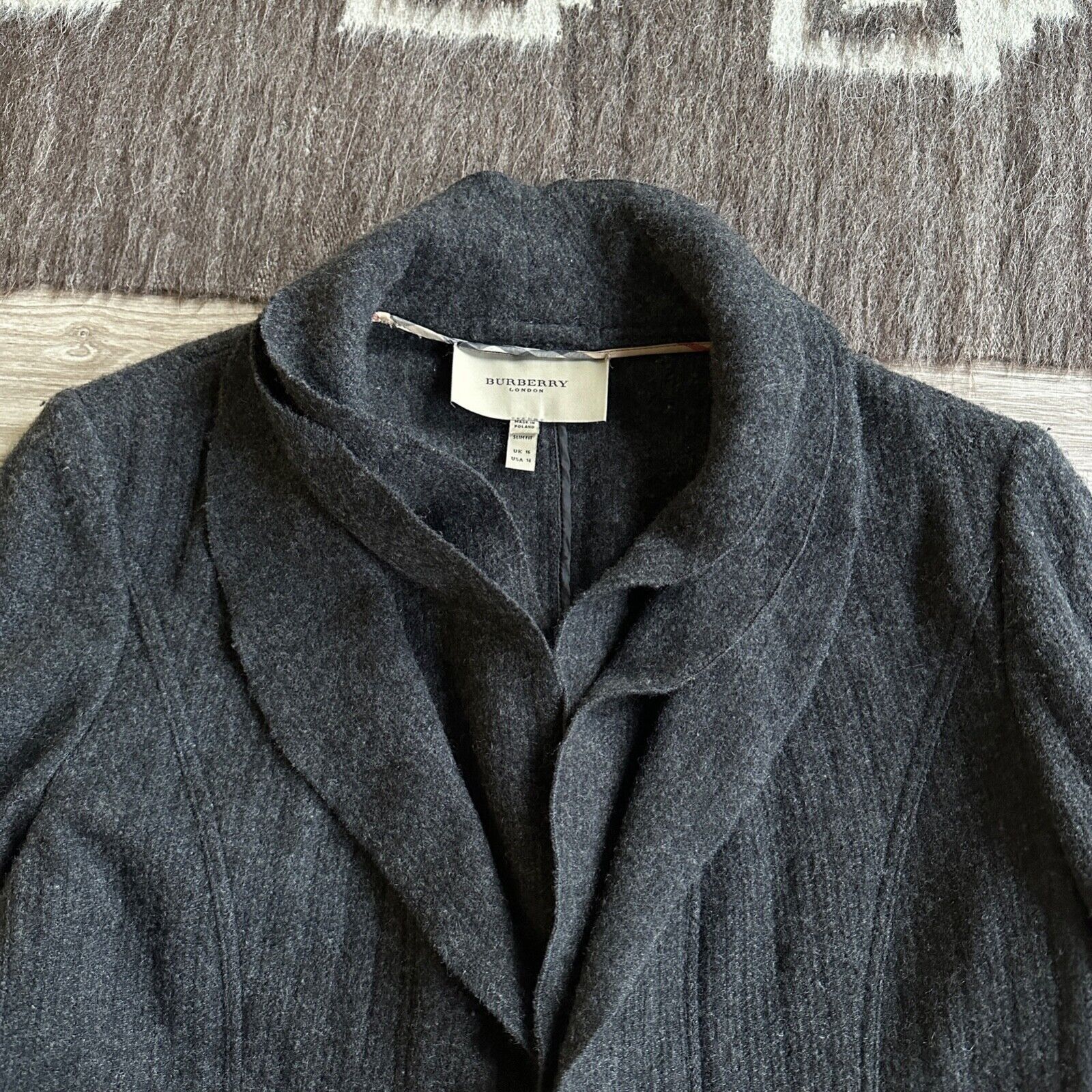 Burberry Burberry Slim Fit Wool Cashmere Grey Blazer Jacket 8372AC Size XL / US 12-14 / IT 48-50 - 2 Thumbnail