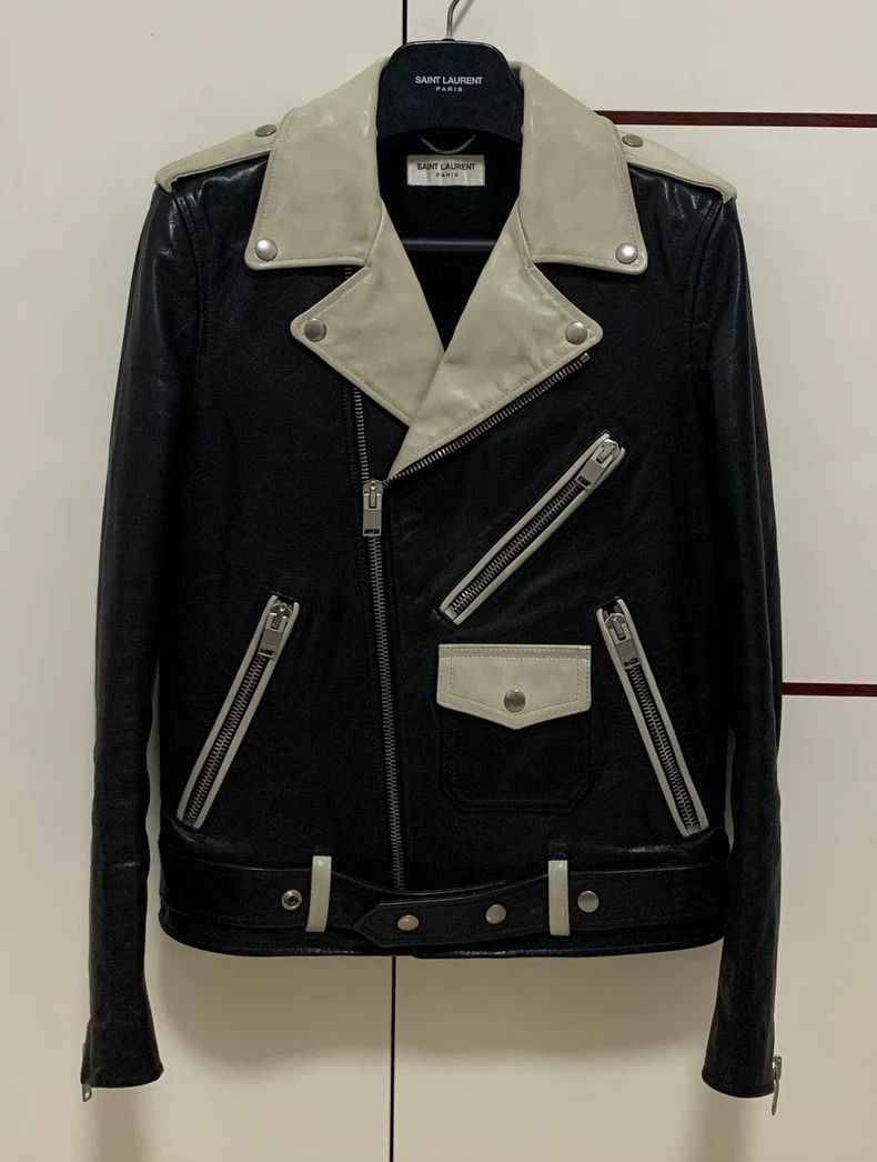 Saint Laurent Paris Saint Laurent Black and White Leather Jacket- DMC Size US M / EU 48-50 / 2 - 1 Thumbnail