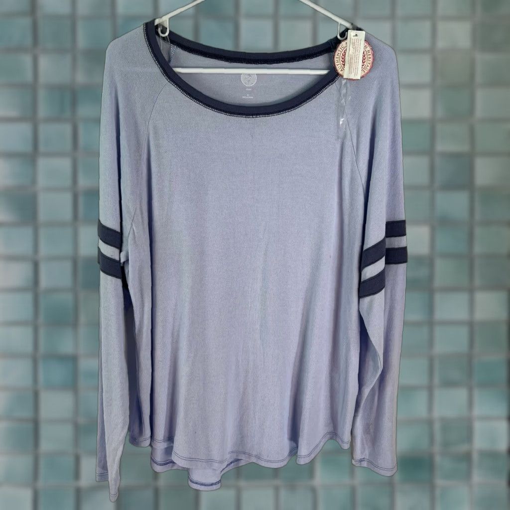 Vintage SO Blouse Shirt Women XL Purple Round Neck Relaxed Pullover Casual 2010s Mens? Girls? Size XL / US 12-14 / IT 48-50 - 1 Thumbnail