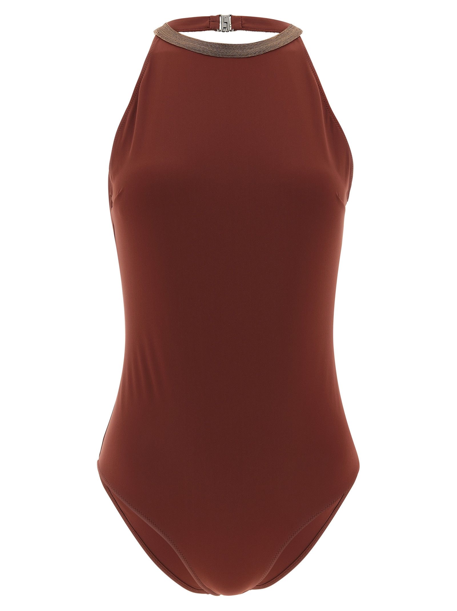 Brunello Cucinelli 'Precious Collar' One-Piece Swimsuit Size 27" / US 4 / IT 40 - 1 Thumbnail