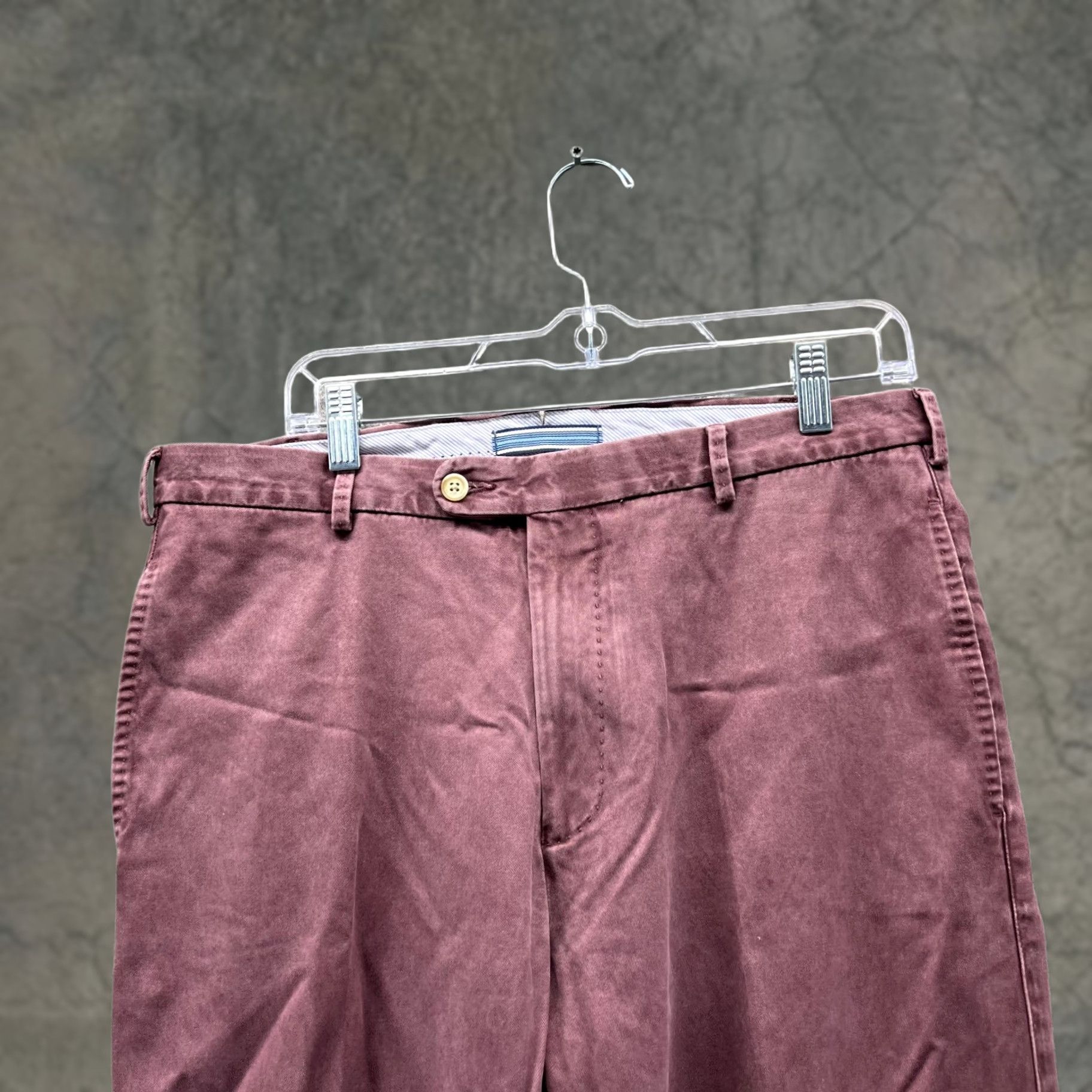 Peter Millar Peter Millar Pants Men 33 Chino Flat Front Red Wine Regular Straight Size US 33 - 1 Thumbnail