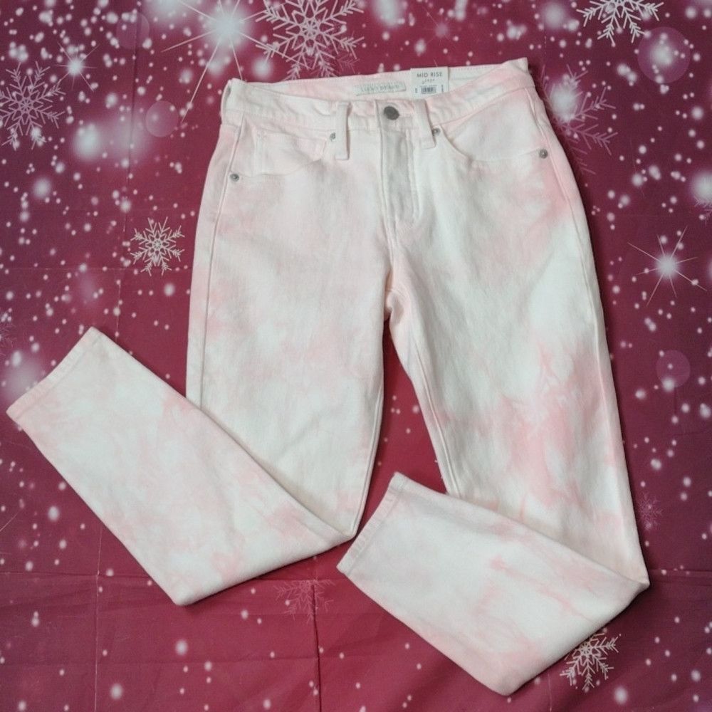 Lucky Brand Lucky brand pink tie dye ava mid rise crop jeans size 2/26 Size 26" / US 2 / IT 38 - 2 Thumbnail
