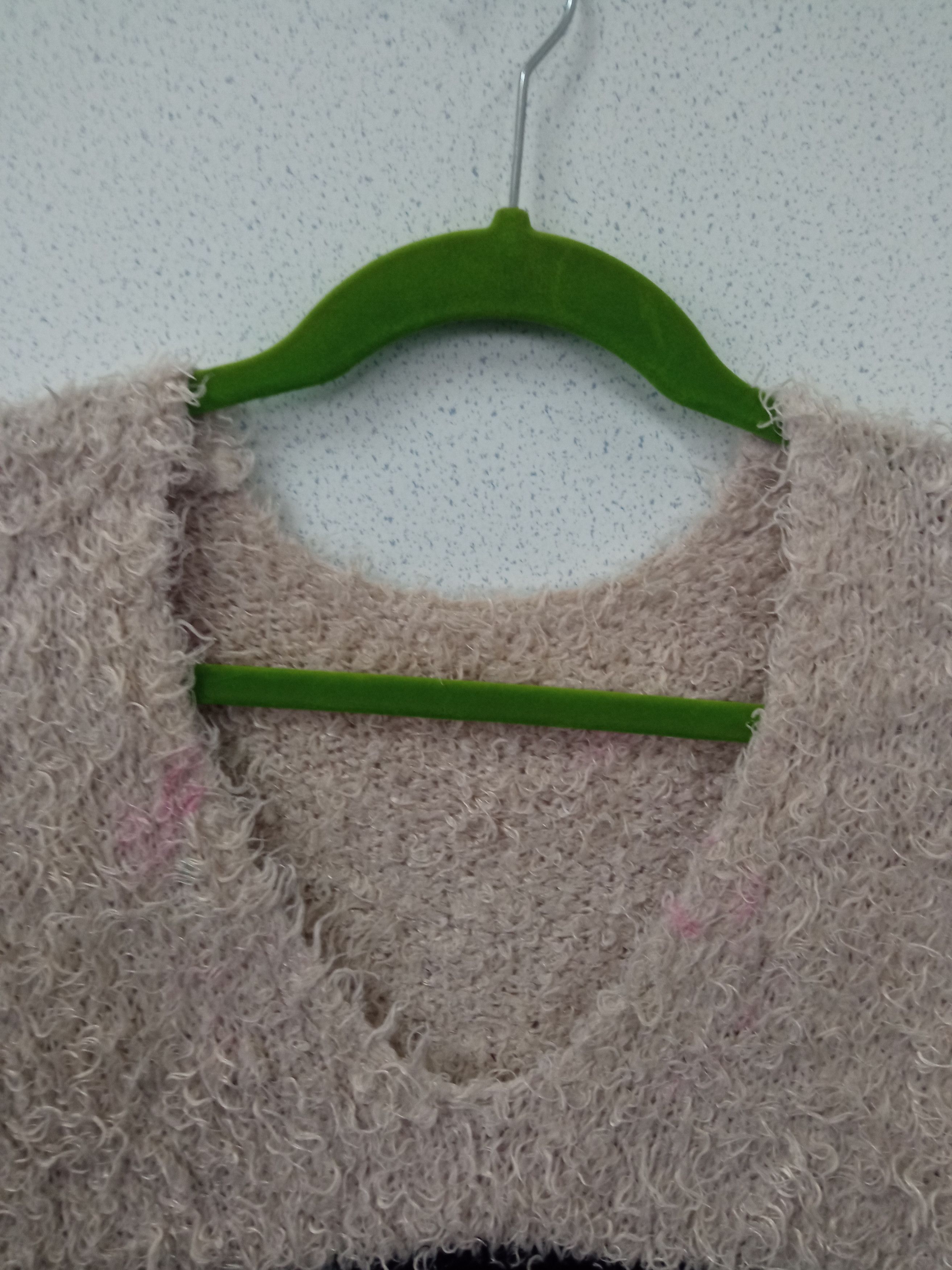 Japanese Brand Unbranded Mohair Stripe V Neck Jumper Size L / US 10 / IT 46 - 8 Thumbnail