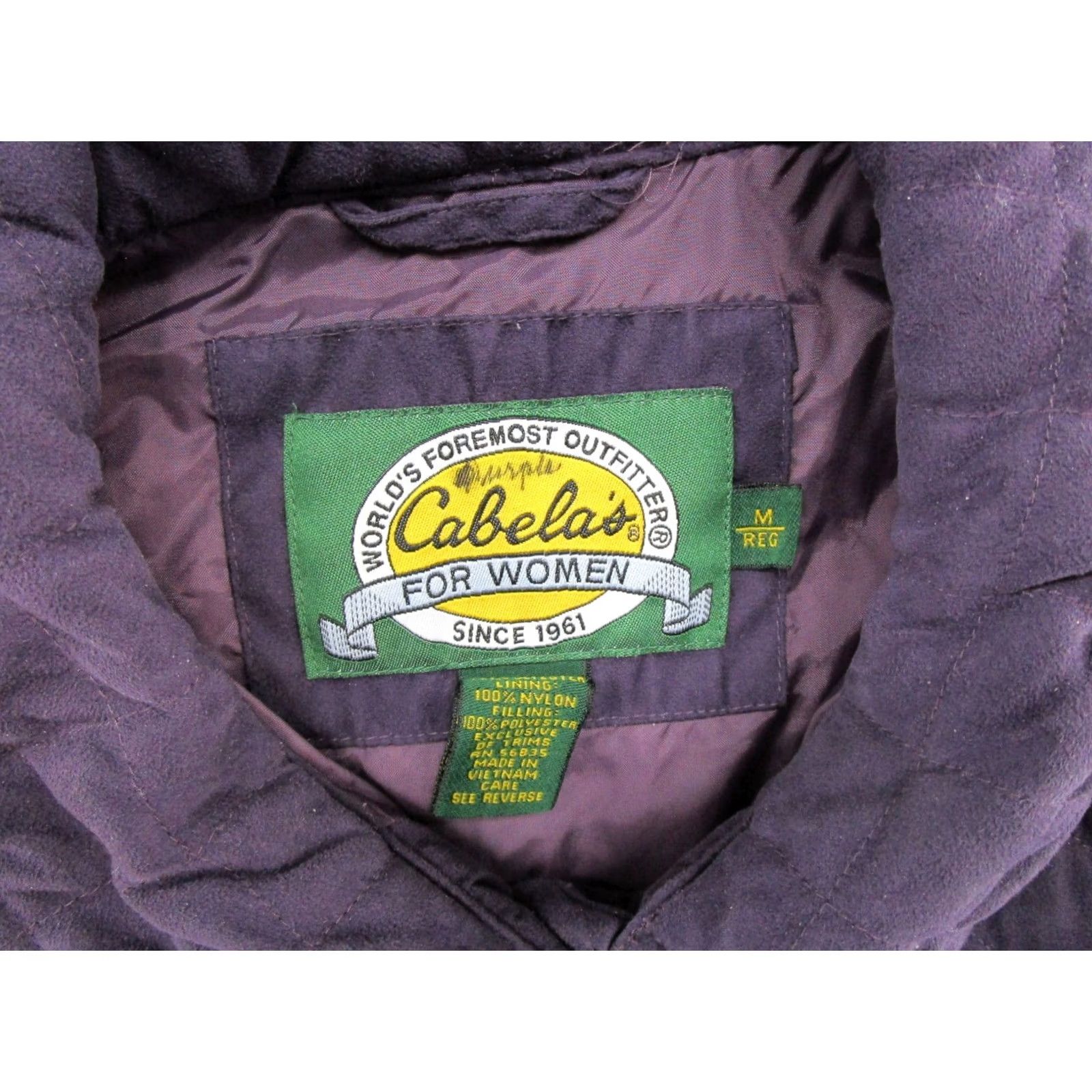 Vintage CABELAS Purple Women’s Quilted Button Up Sleeveless Vest Size M Outdoor Vest Size M / US 6-8 / IT 42-44 - 2 Thumbnail