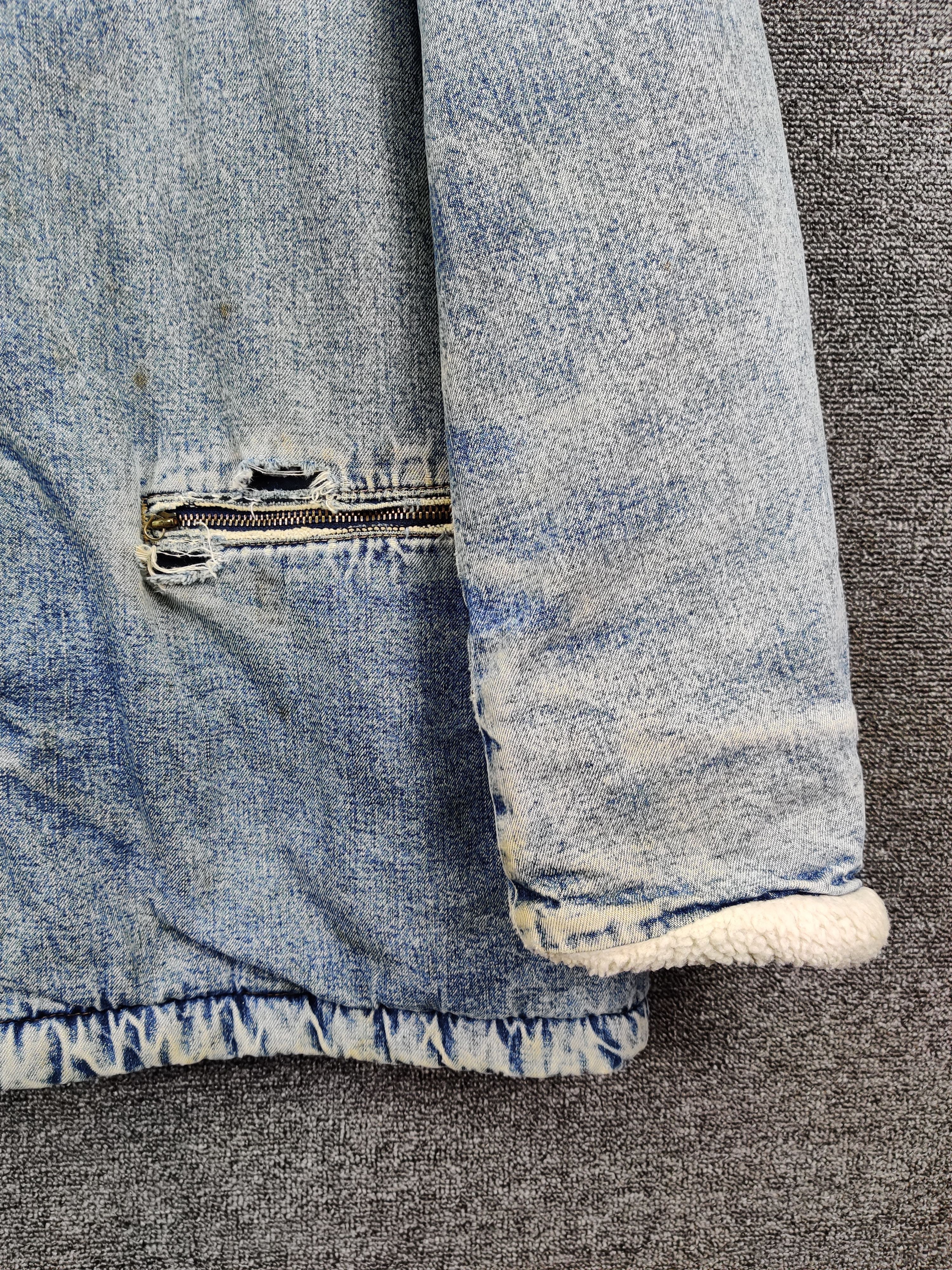 Edwin Vintage 90s Edwin Sherpa Distressed Denim Jacket Size US M / EU 48-50 / 2 - 3 Thumbnail