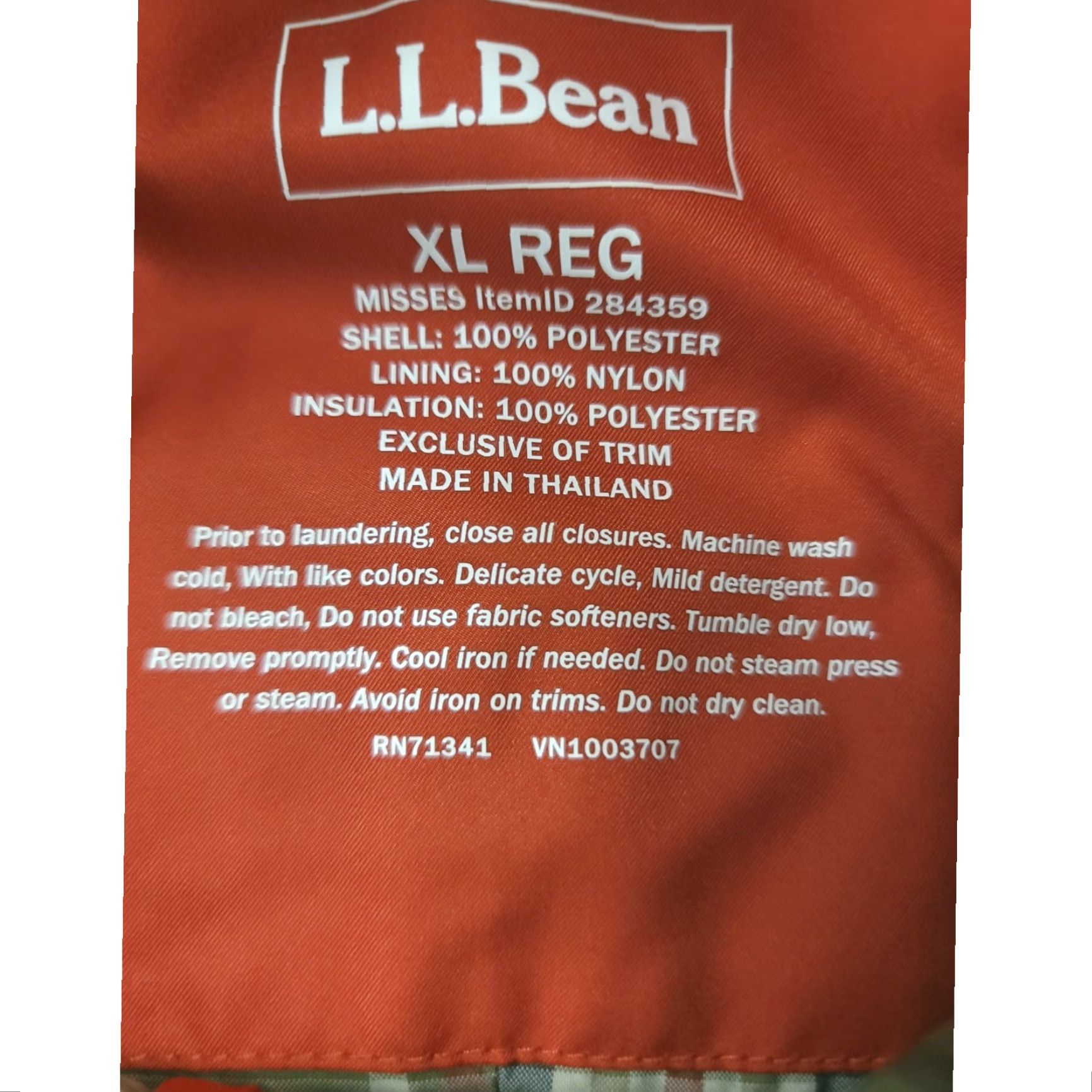 Vintage VINTAGE LL Bean Quilted Riding Jacket Womens XL Orange Outdoor Classic Size XL / US 12-14 / IT 48-50 - 3 Thumbnail
