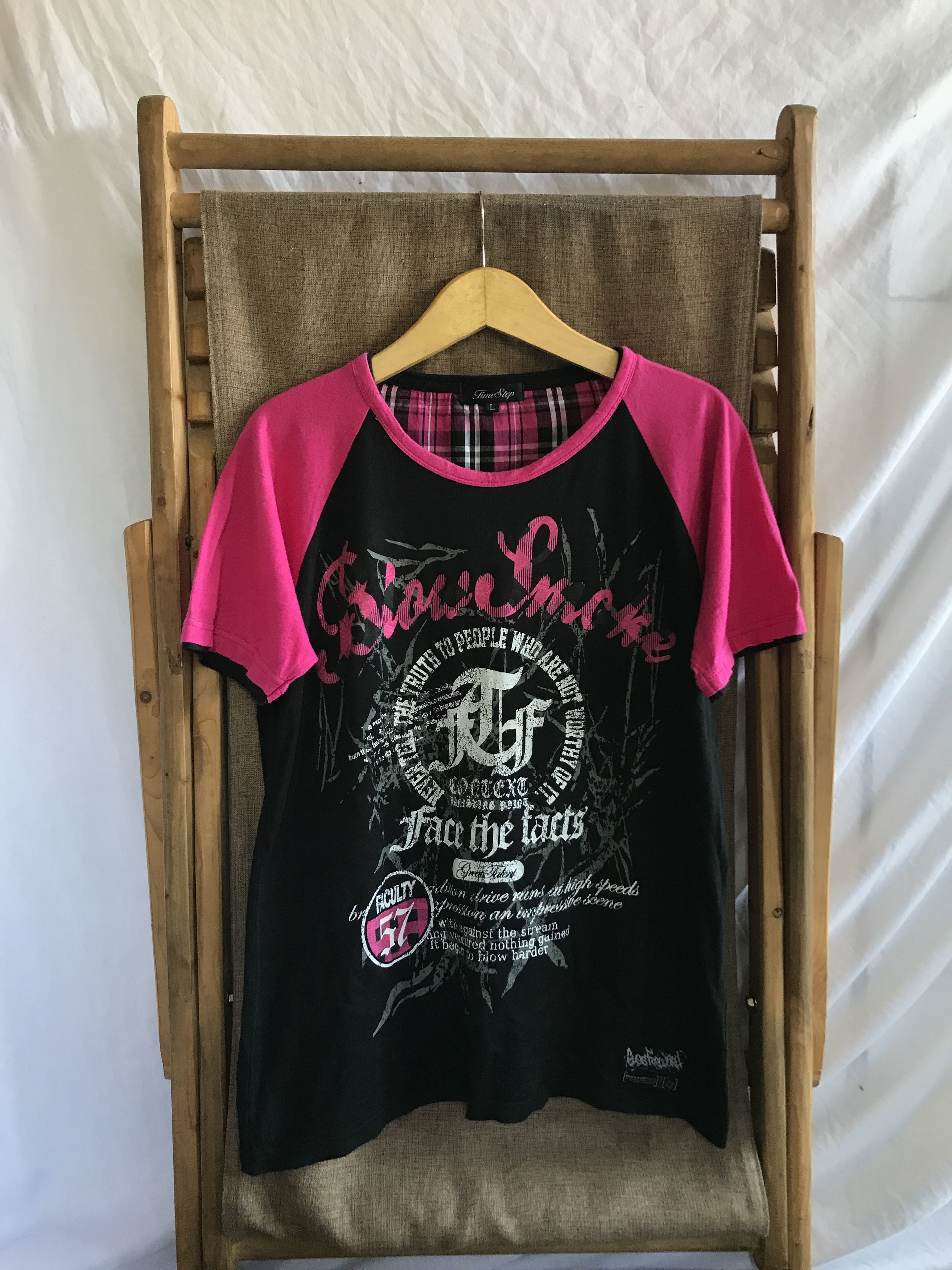 Japanese Brand 📦NEED GONE📦Time Step Japanese Poem Two Tone Short Sleeve Size M / US 6-8 / IT 42-44 - 1 Thumbnail