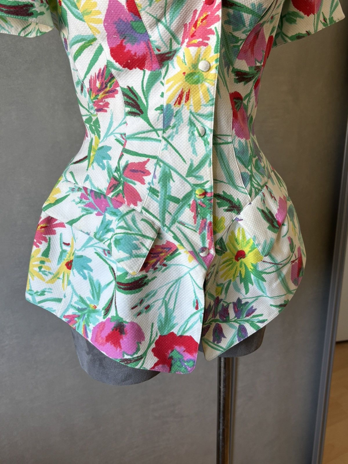 Thierry Mugler Thierry Mugler Couture Floral Sculpted Jacket – Summer 1997 Size S / US 4 / IT 40 - 3 Thumbnail
