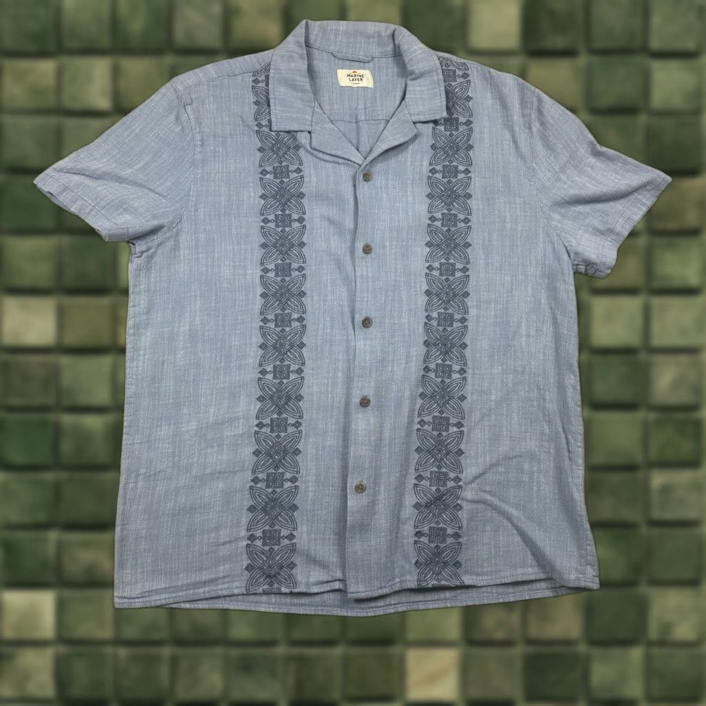 Marine Layer Marine Layer Button Up Shirt Mens Marge Blue Camp Medium Large Size US M / EU 48-50 / 2 - 1 Thumbnail