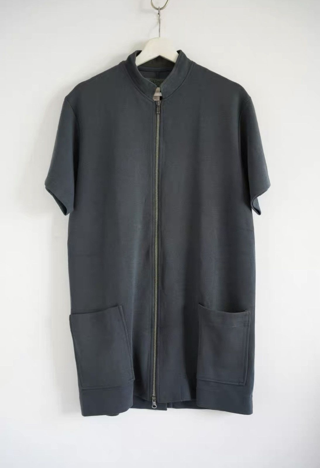 Yohji Yamamoto Yohji Yamamoto 98ss Haze Blue Zip Short Sleeve Jacket K4 Size US M / EU 48-50 / 2 - 1 Thumbnail