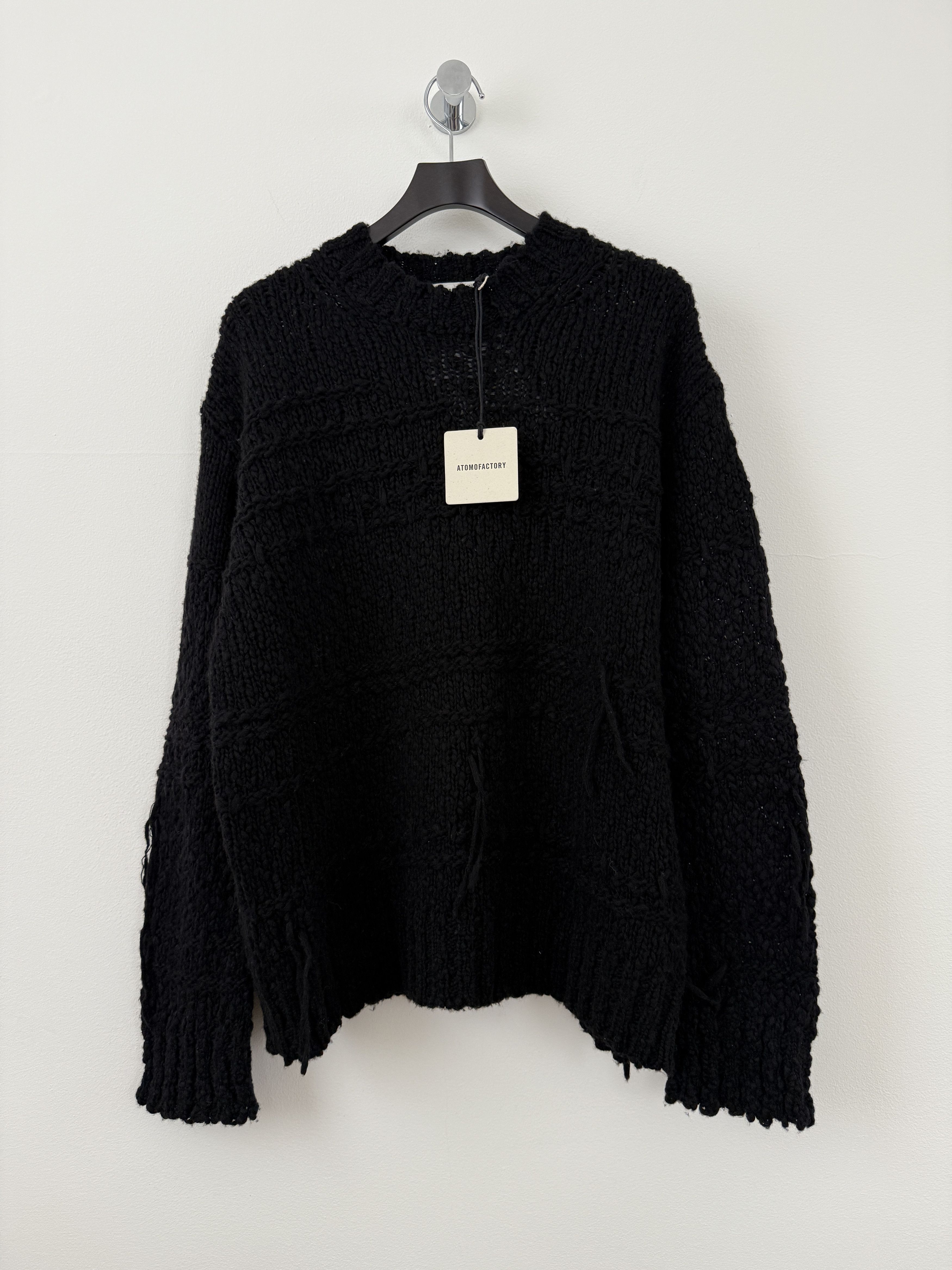 Other Atomofactory Black Distressed Sweater Size US XL / EU 56 / 4 - 1 Thumbnail