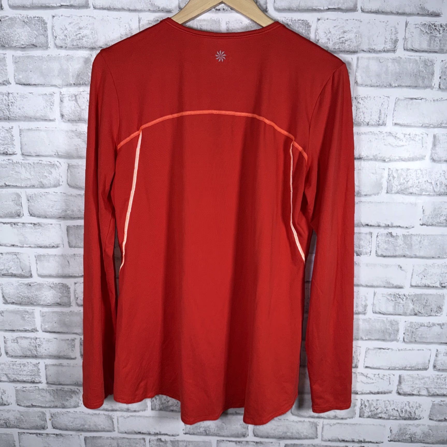 Athleta Athleta Orange Longsleeve Shirt Womens L Activewear Long Sleeve Casual Womens Size L / US 10 / IT 46 - 4 Thumbnail