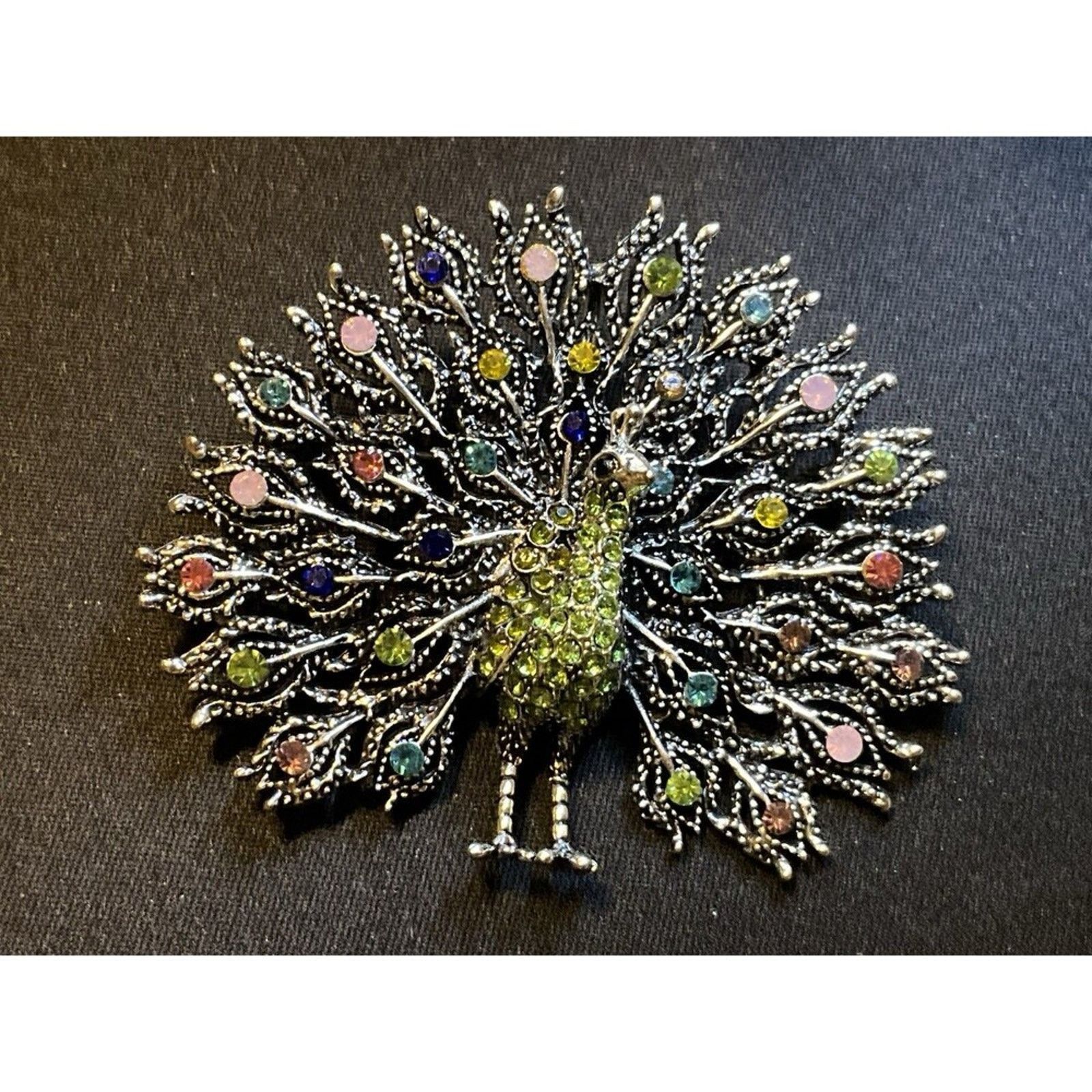 Other Large Rhinestone Peacock Brooch Size ONE SIZE - 2 Thumbnail